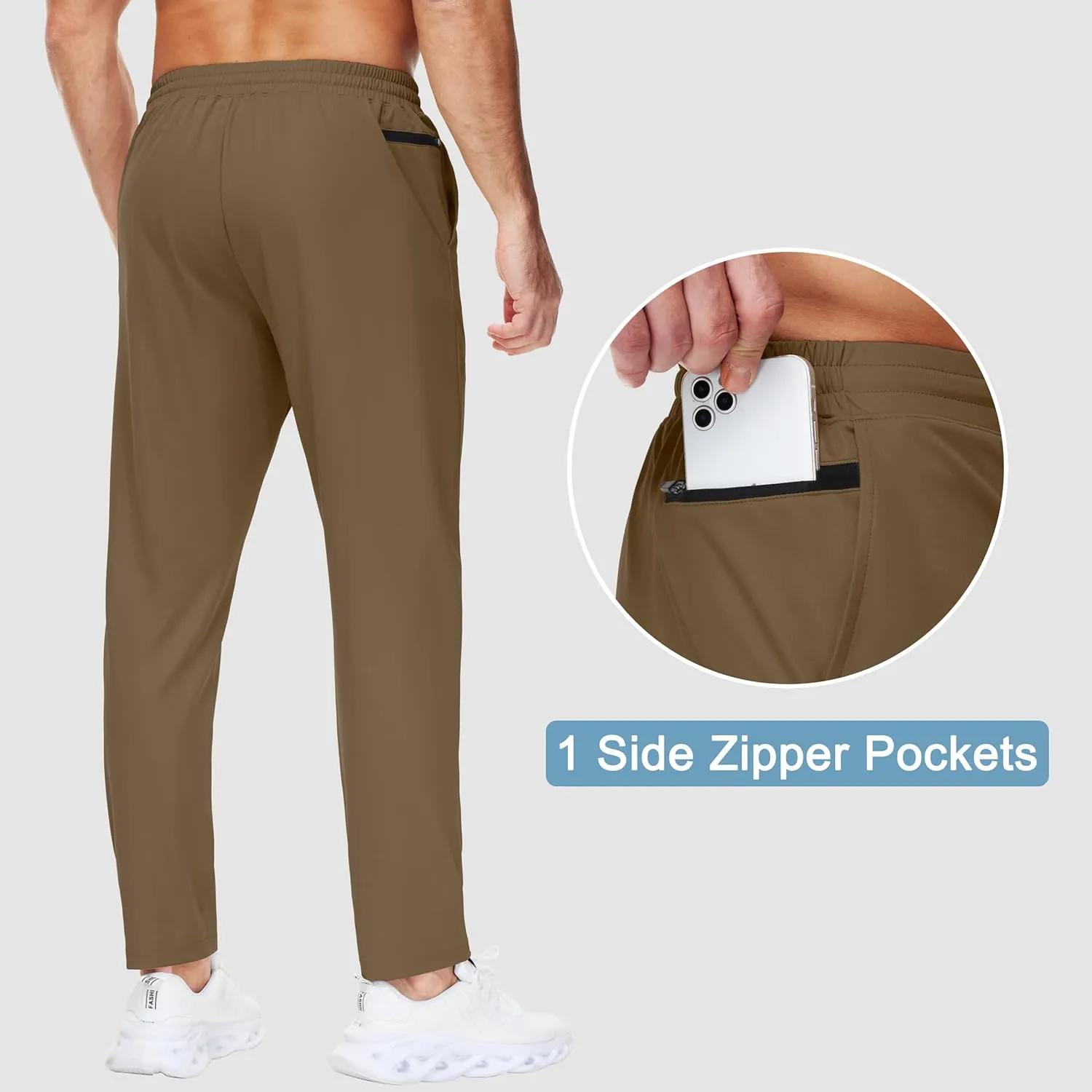 29"/34"/36" Inseam Men's Sweatpants with Zipper Pockets Men Joggers Running Workout Athletic Gym Track Tall Pants