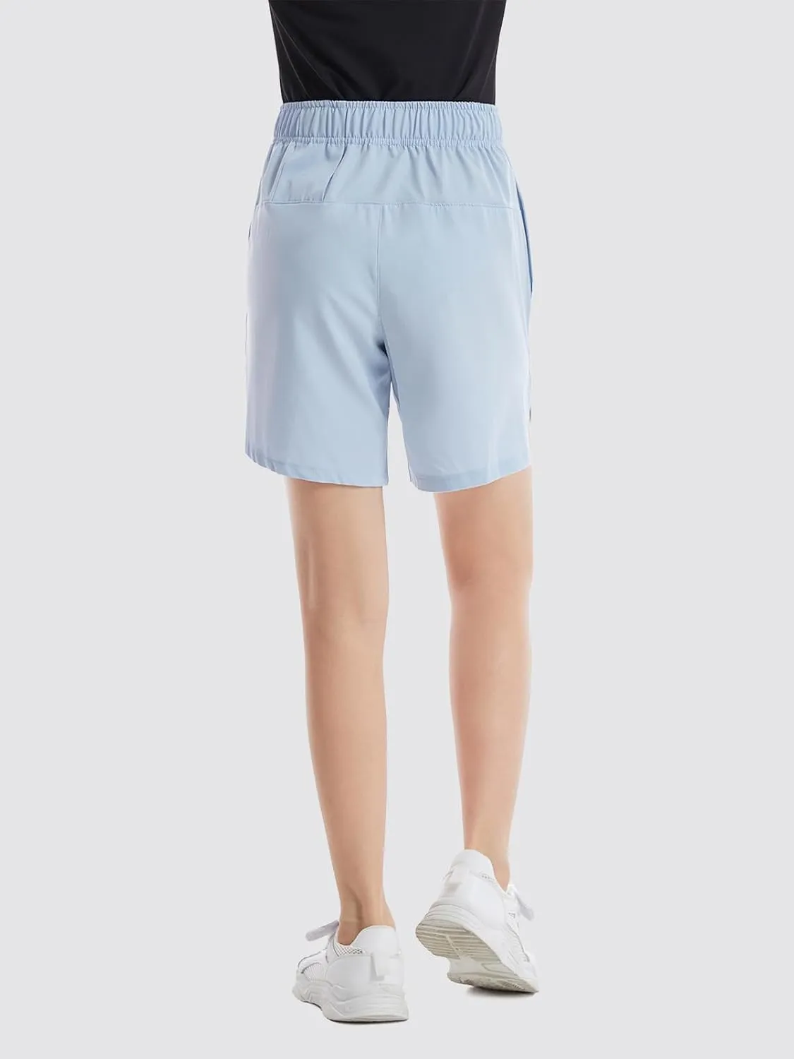 4 Pack Girls Athletic Shorts,Girls Basketball Shorts,Kids Workout Soccer Short for Girl with Drawstring & Pockets