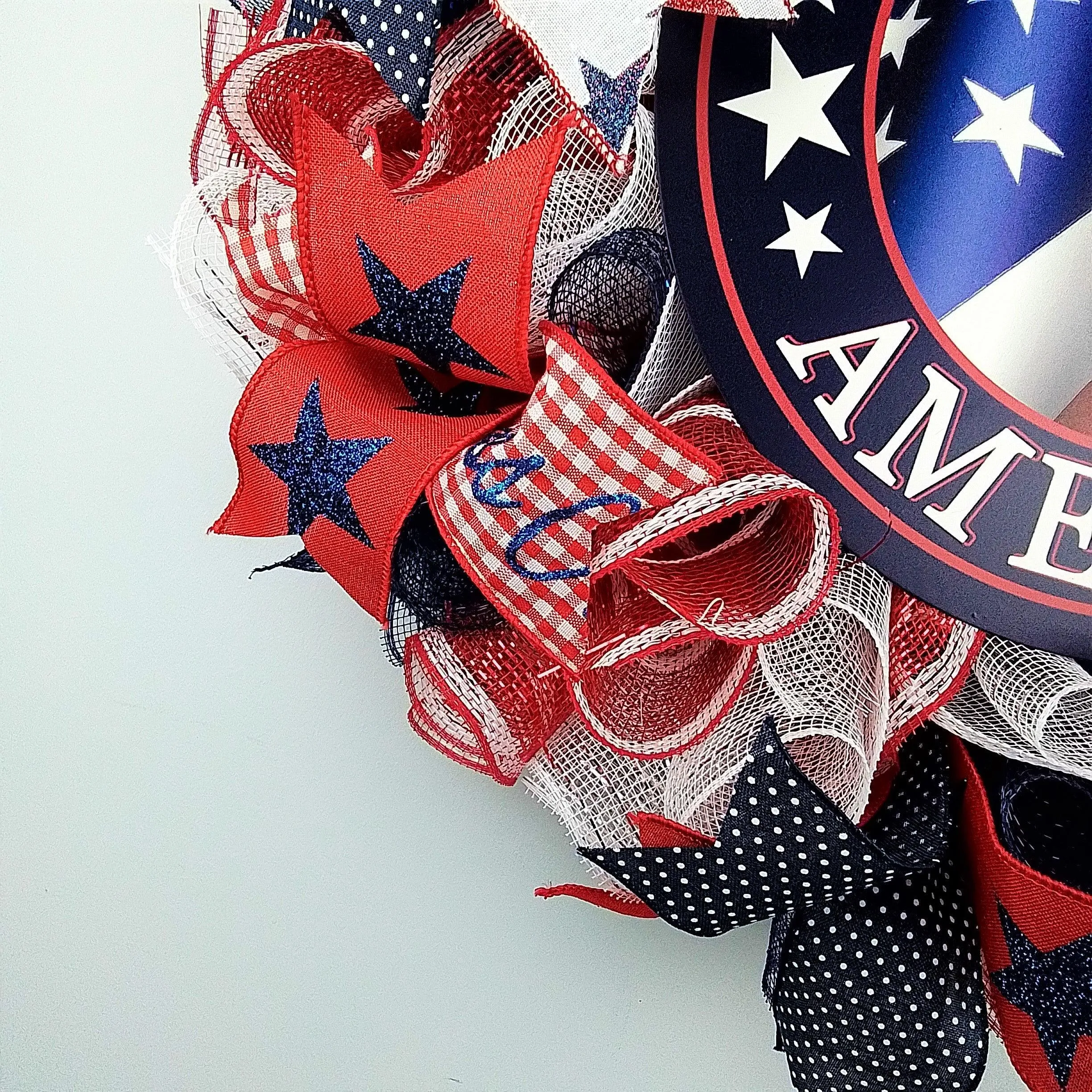 4th of July Front Door Wreaths, God Bless America