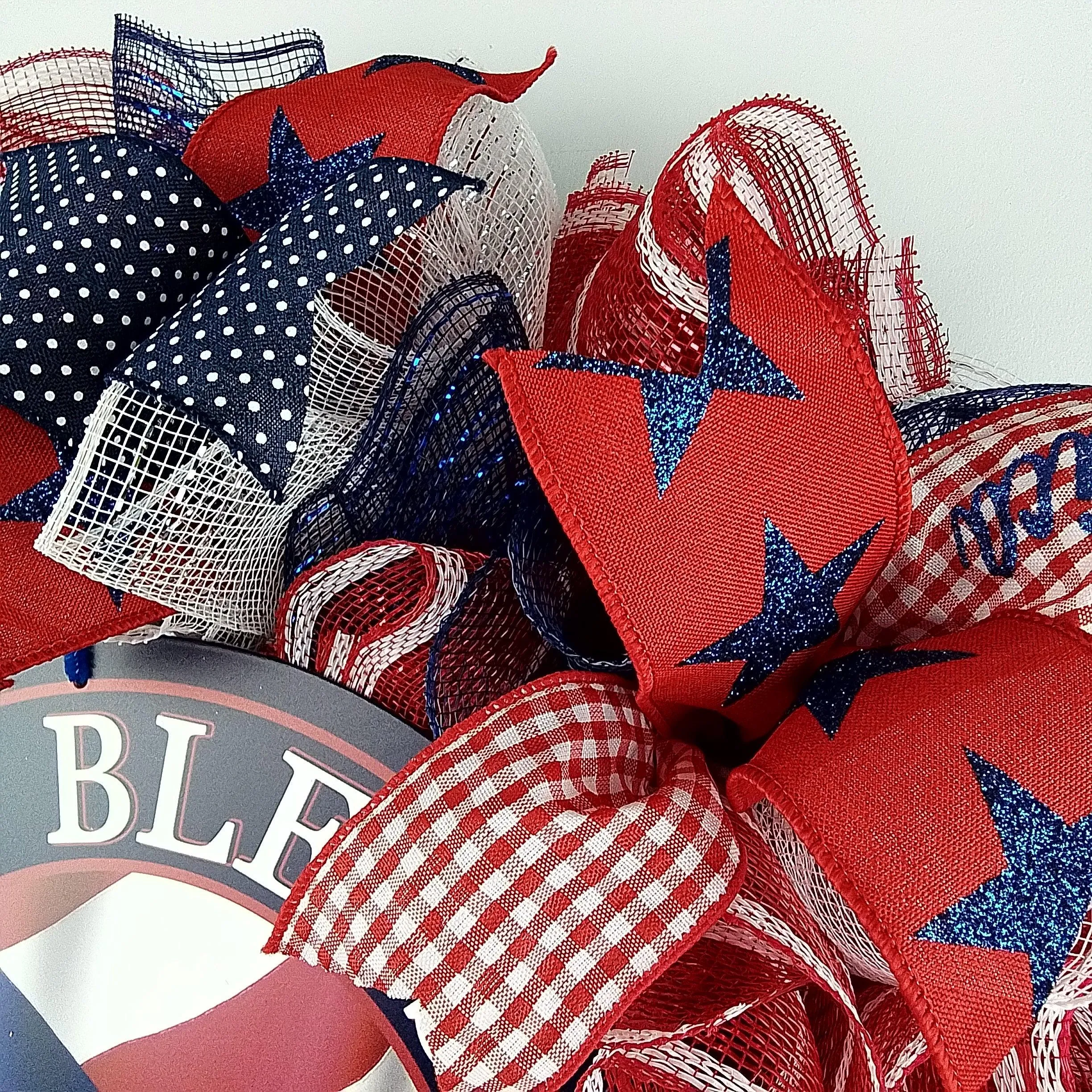 4th of July Front Door Wreaths, God Bless America