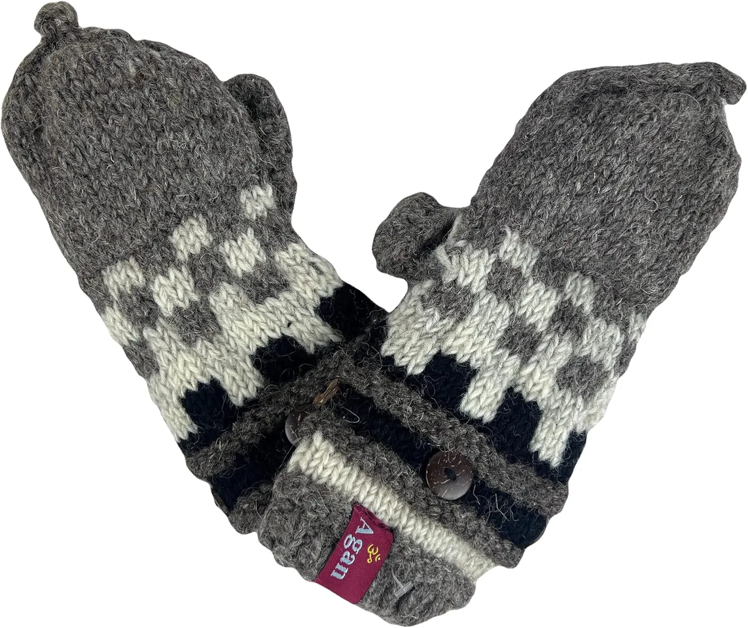 Agan Traders Women's 2025 Spring Assorted Women's Knit Wool Thick Hat Mitten Fingerless Glove Warm Fleece Lined Himalaya