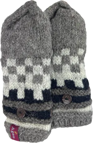 Agan Traders Women's 2025 Spring Assorted Women's Knit Wool Thick Hat Mitten Fingerless Glove Warm Fleece Lined Himalaya