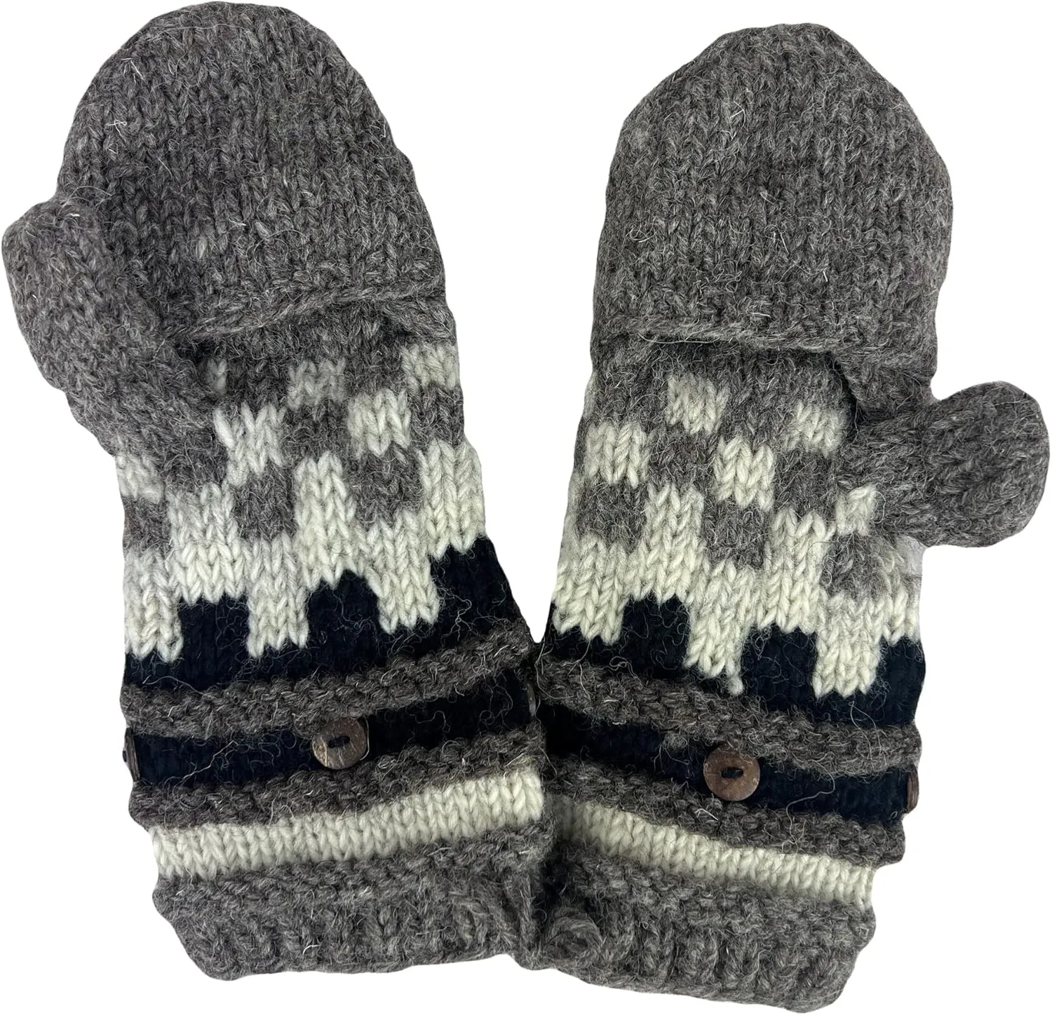 Agan Traders Women's 2025 Spring Assorted Women's Knit Wool Thick Hat Mitten Fingerless Glove Warm Fleece Lined Himalaya