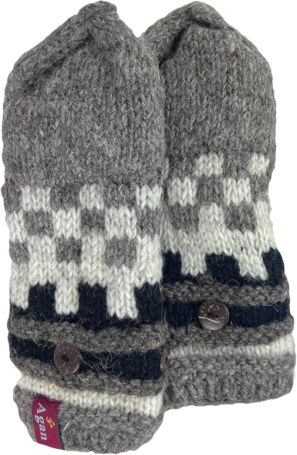 Agan Traders Women's 2025 Spring Assorted Women's Knit Wool Thick Hat Mitten Fingerless Glove Warm Fleece Lined Himalaya