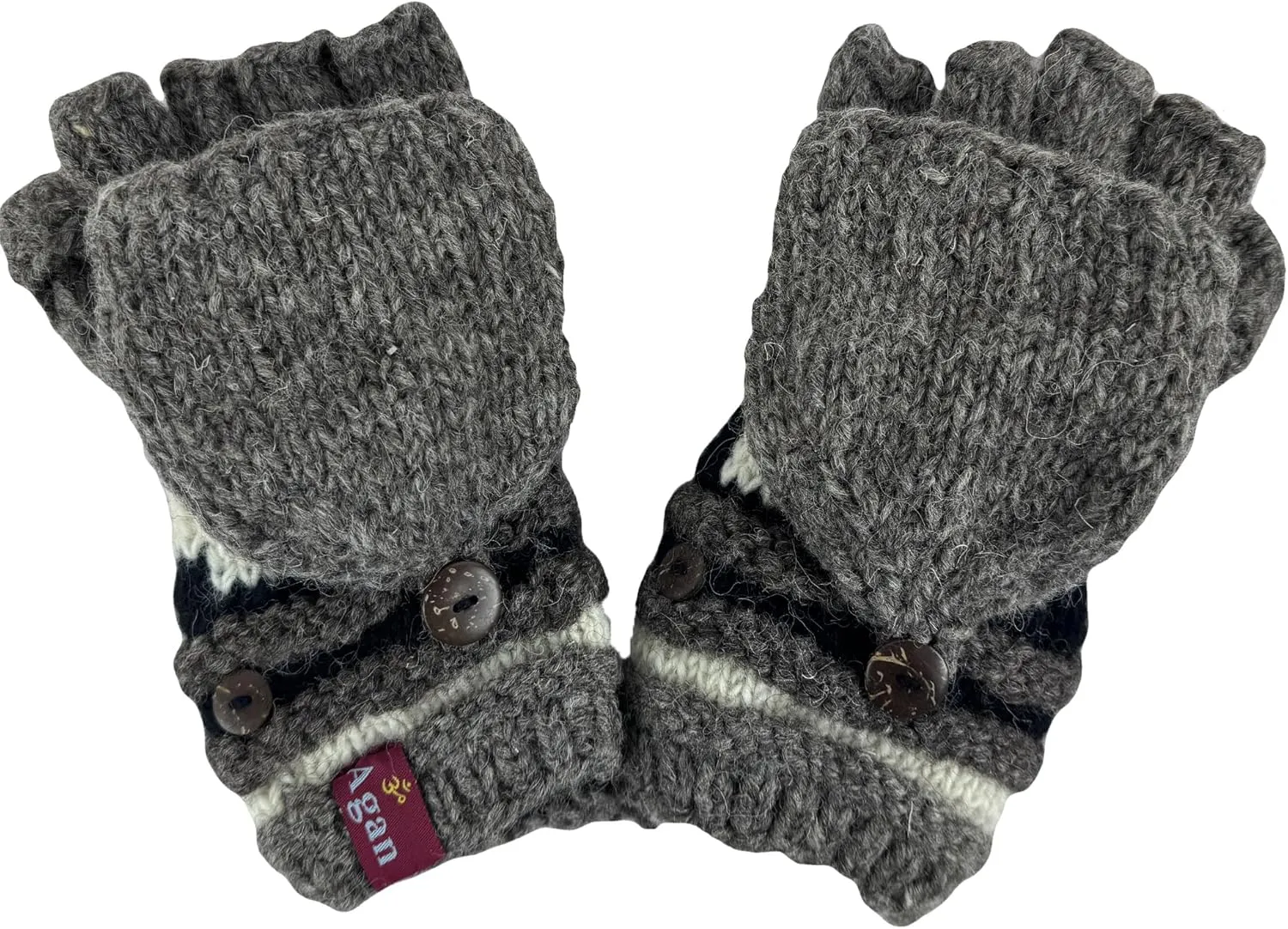Agan Traders Women's 2025 Spring Assorted Women's Knit Wool Thick Hat Mitten Fingerless Glove Warm Fleece Lined Himalaya