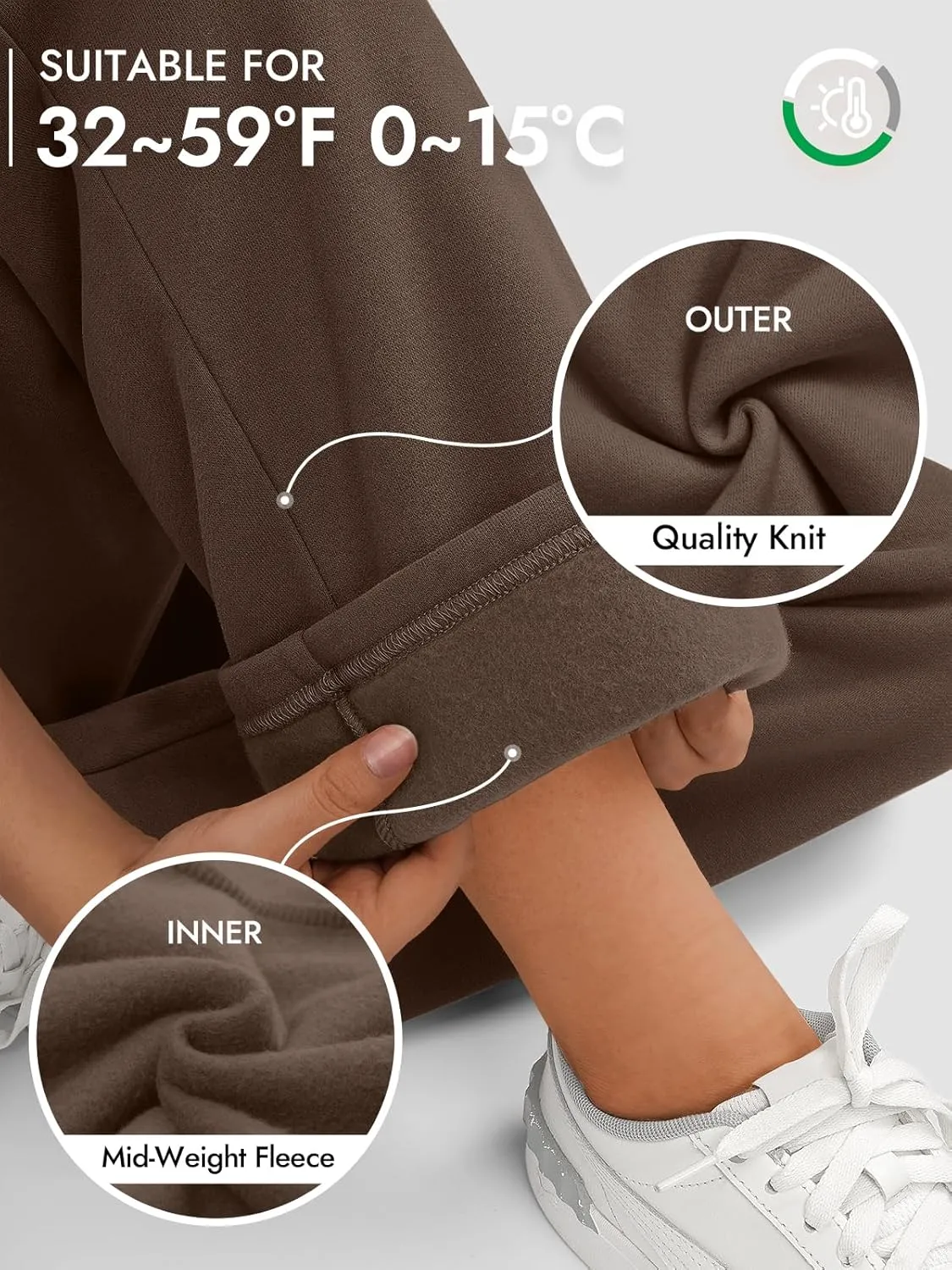 ATHMILE Womens Sweatpants 2025 Baggy Wide Fleece Lined Straight Leg Pants