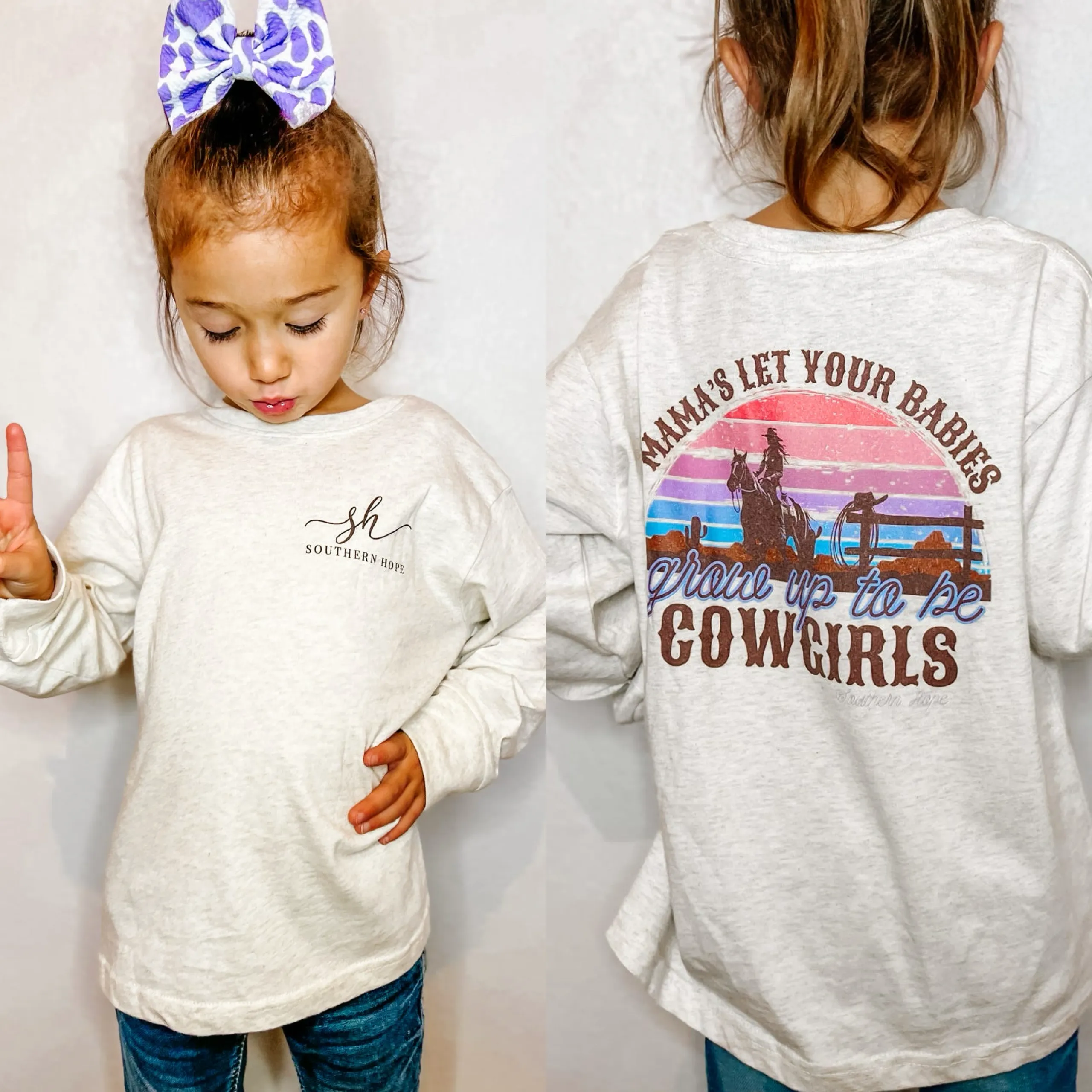 Be Cowgirls Long Sleeve Girls Tee