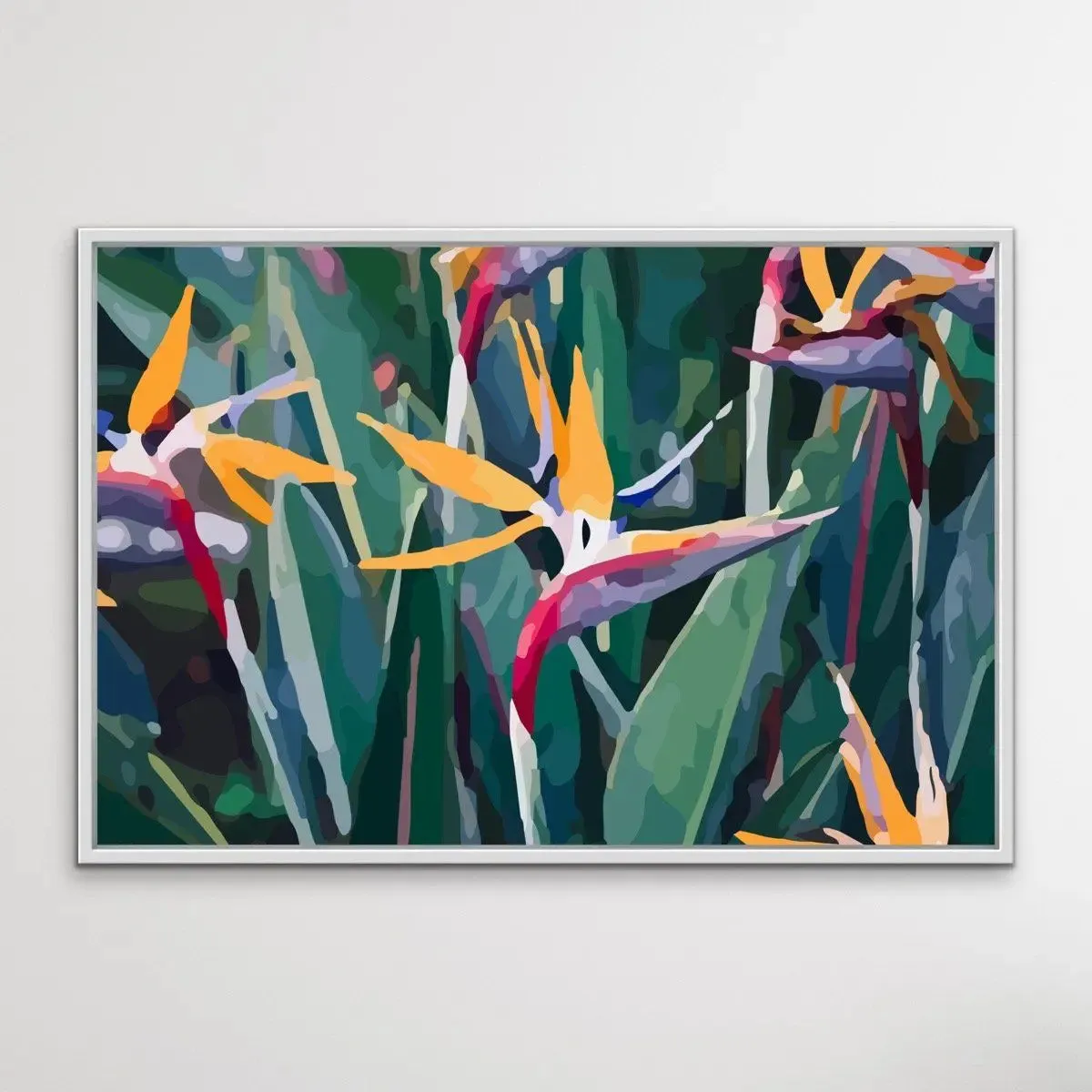 Bird Of Paradise (Strelitzia) - Colourful Floral Canvas or Art Print﻿﻿﻿﻿