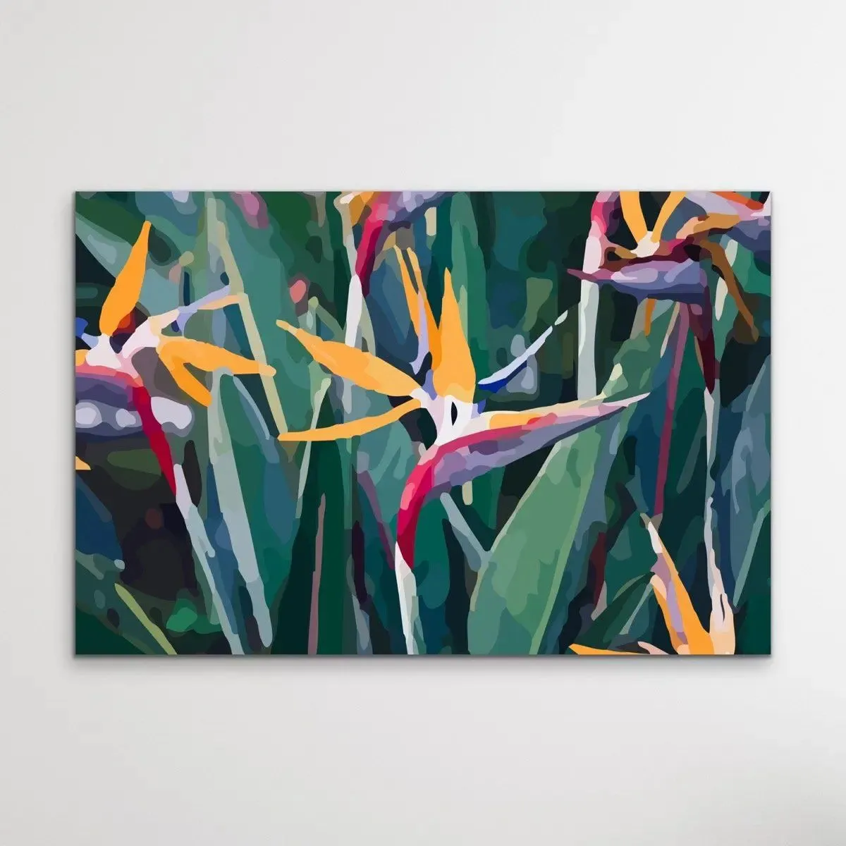 Bird Of Paradise (Strelitzia) - Colourful Floral Canvas or Art Print﻿﻿﻿﻿