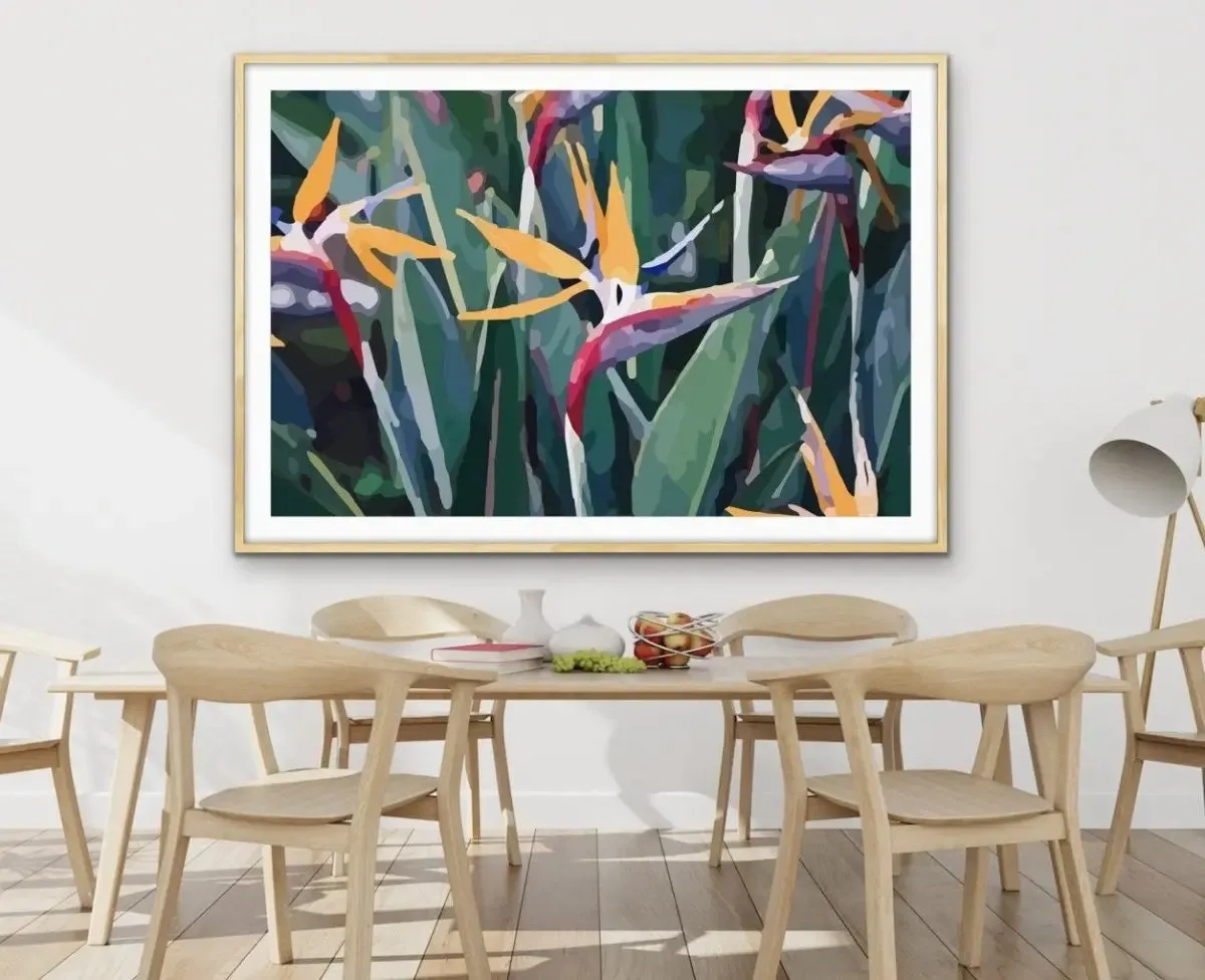 Bird Of Paradise (Strelitzia) - Colourful Floral Canvas or Art Print﻿﻿﻿﻿