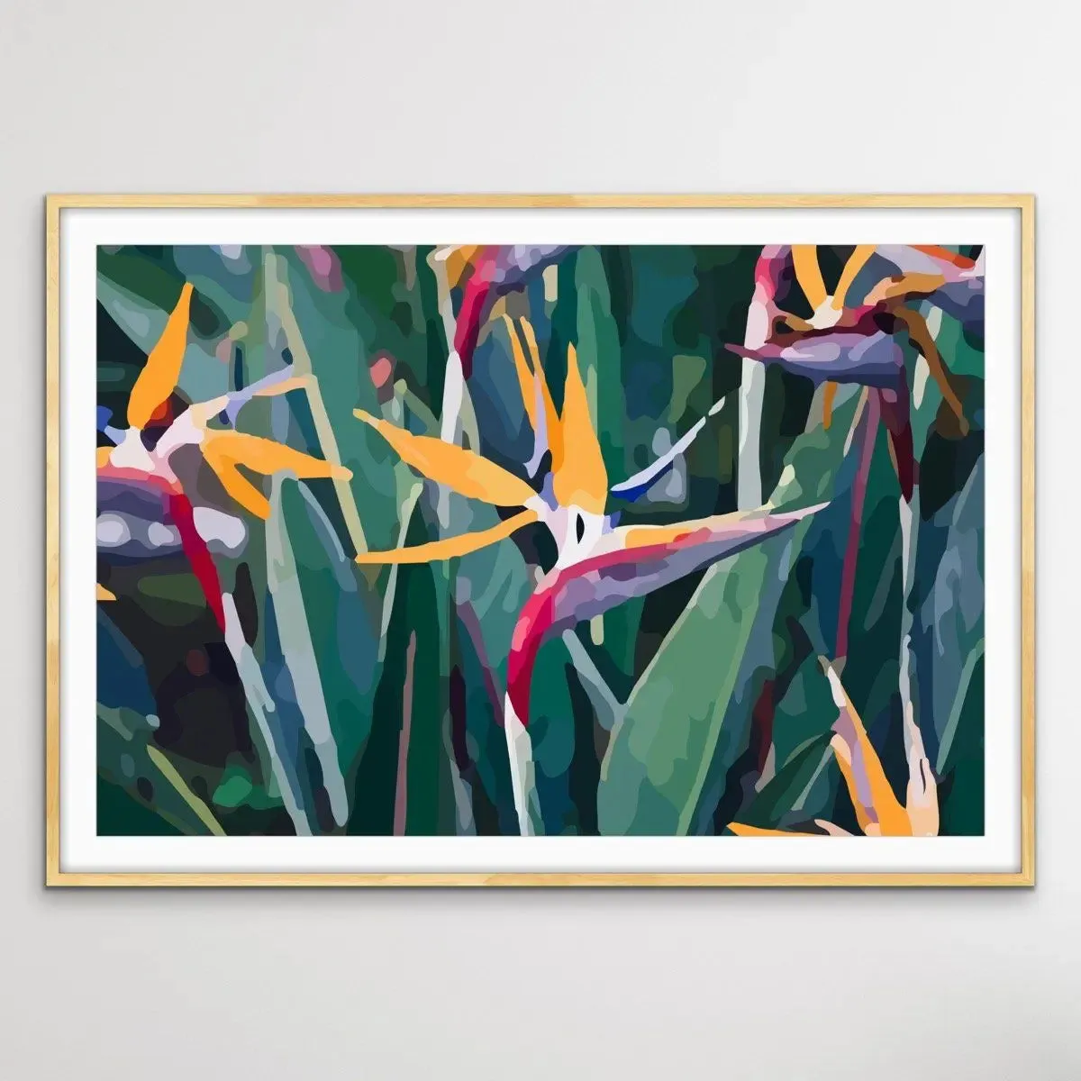 Bird Of Paradise (Strelitzia) - Colourful Floral Canvas or Art Print﻿﻿﻿﻿