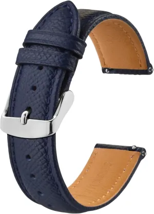 BISONSTRAP Texture Leather Watch Straps for Women and Men, Watch Replacement Bands with Quick Release, 16mm 18mm 19mm 20mm 22mm