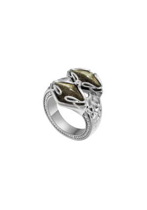 Black Phoenix Dual Obsidian Ring