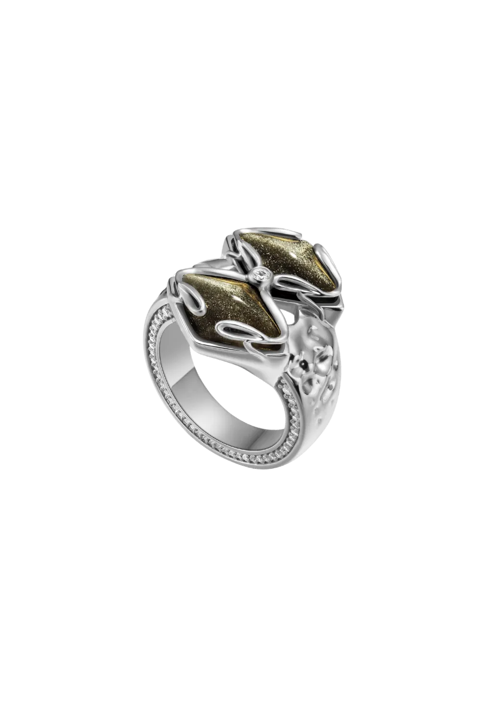 Black Phoenix Dual Obsidian Ring