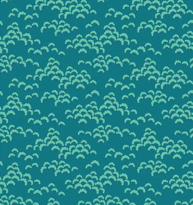Bloomsville - Cottonbloom in Petrol - 100513 - Half Yard