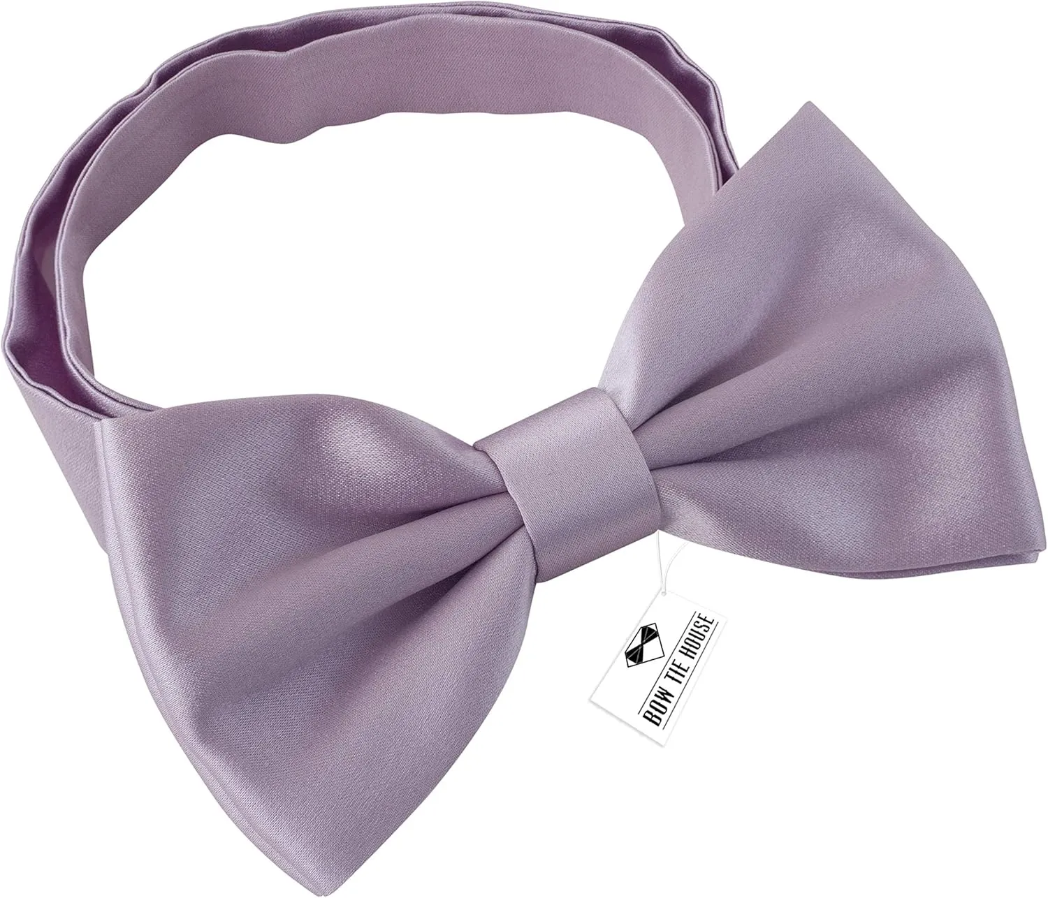 Bow Tie House Real Silk Classic Pre-Tied Bow Tie Formal Solid Tuxedo with Gift Box