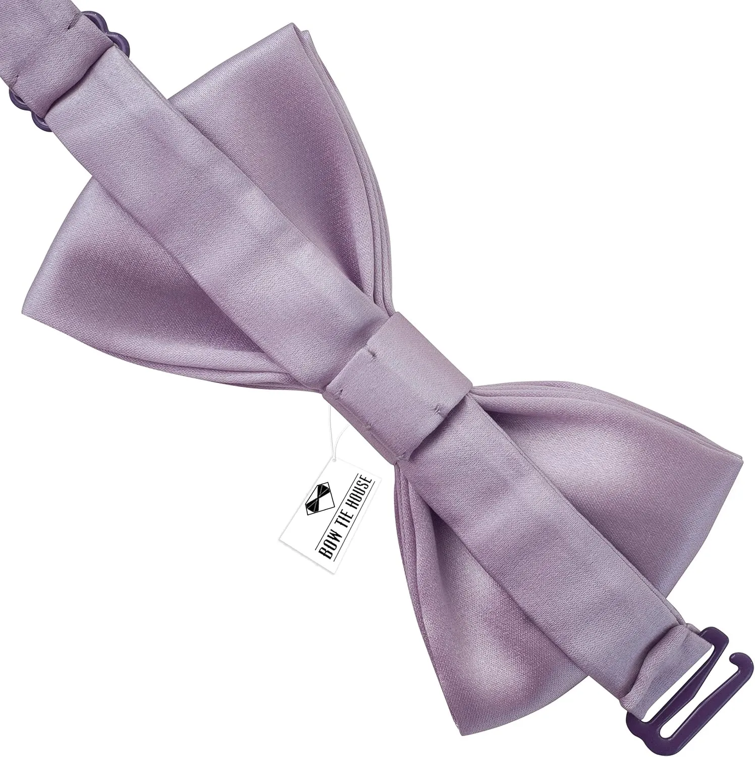Bow Tie House Real Silk Classic Pre-Tied Bow Tie Formal Solid Tuxedo with Gift Box