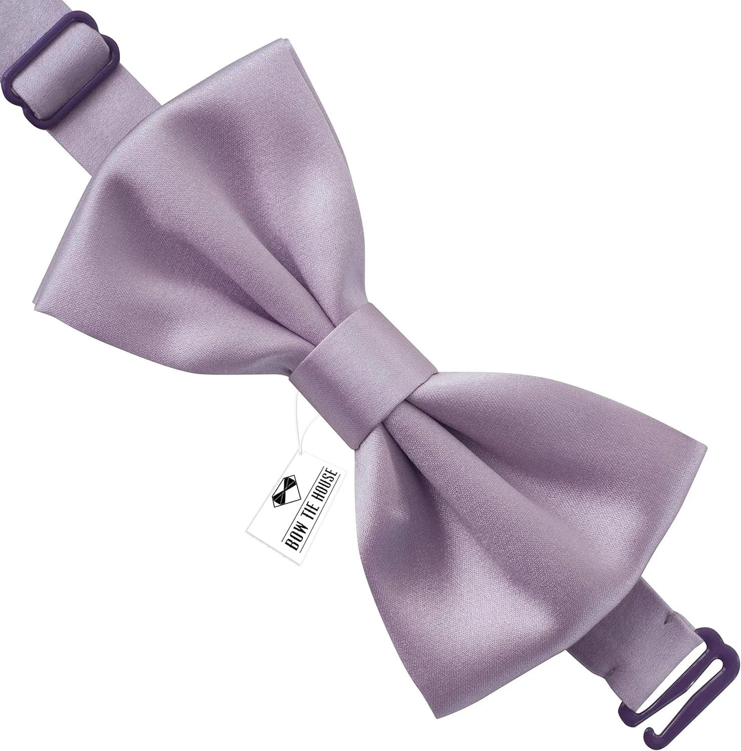 Bow Tie House Real Silk Classic Pre-Tied Bow Tie Formal Solid Tuxedo with Gift Box