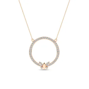 Butterfly Circular Silhouette Pendant