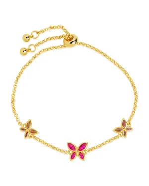 Caria CZ Buterfly Bolo Bracelet