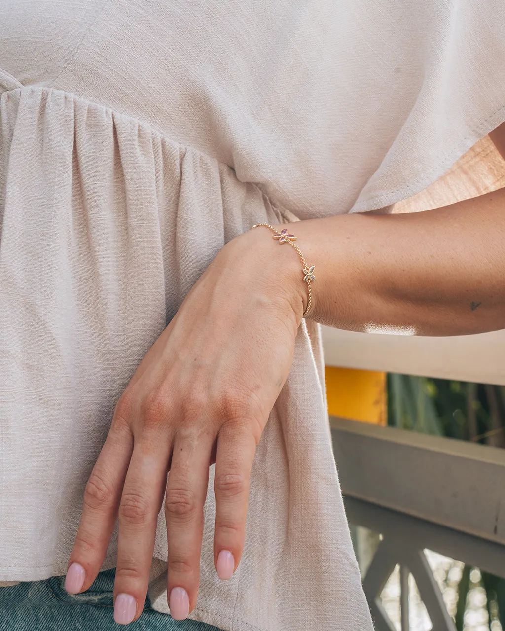 Caria CZ Buterfly Bolo Bracelet