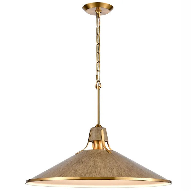 Coastal Chic Angled Shade Pendant/Corkwood