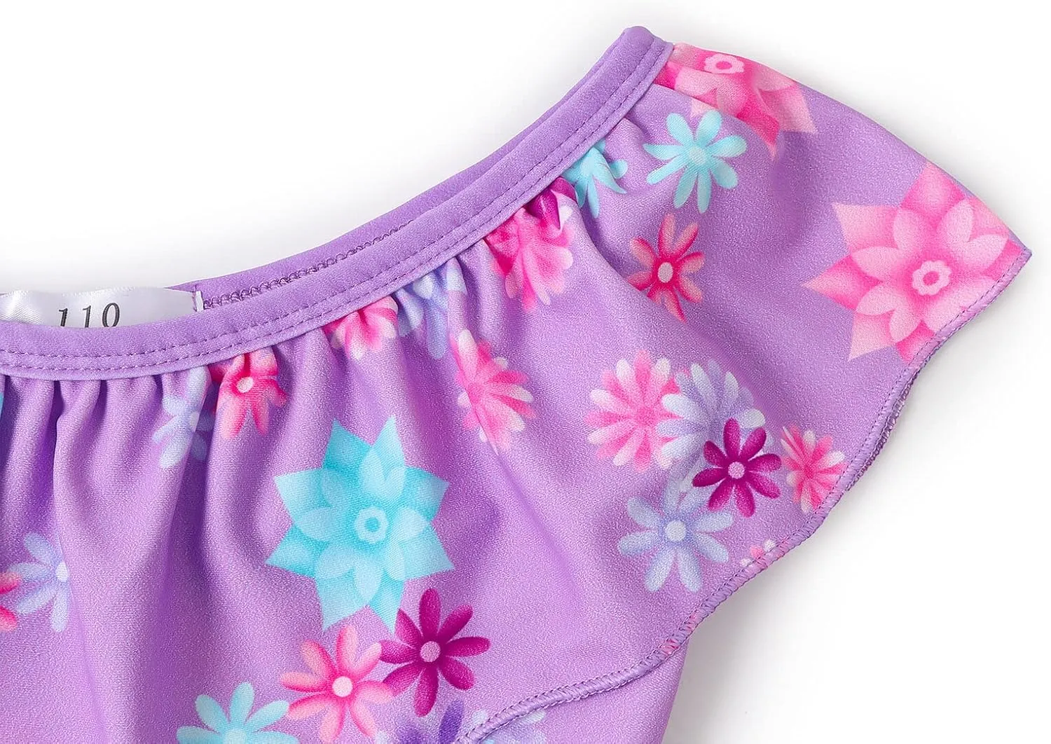 COTRIO Princess Bathing Suit for Girls Swimsuit Floral Ruffle 2 Piece Bikini Set Swimming Suits Off Shoulder Beach Swimwear