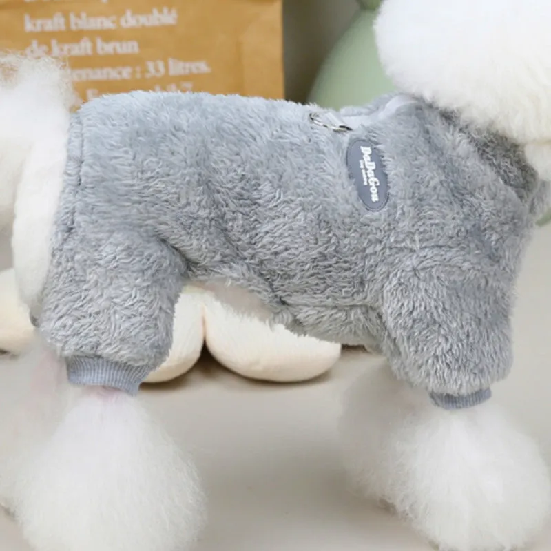 Cozy Pet Fleece Jumpsuit Stylish  Warm Dog Sweater