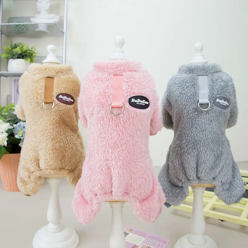 Cozy Pet Fleece Jumpsuit Stylish  Warm Dog Sweater