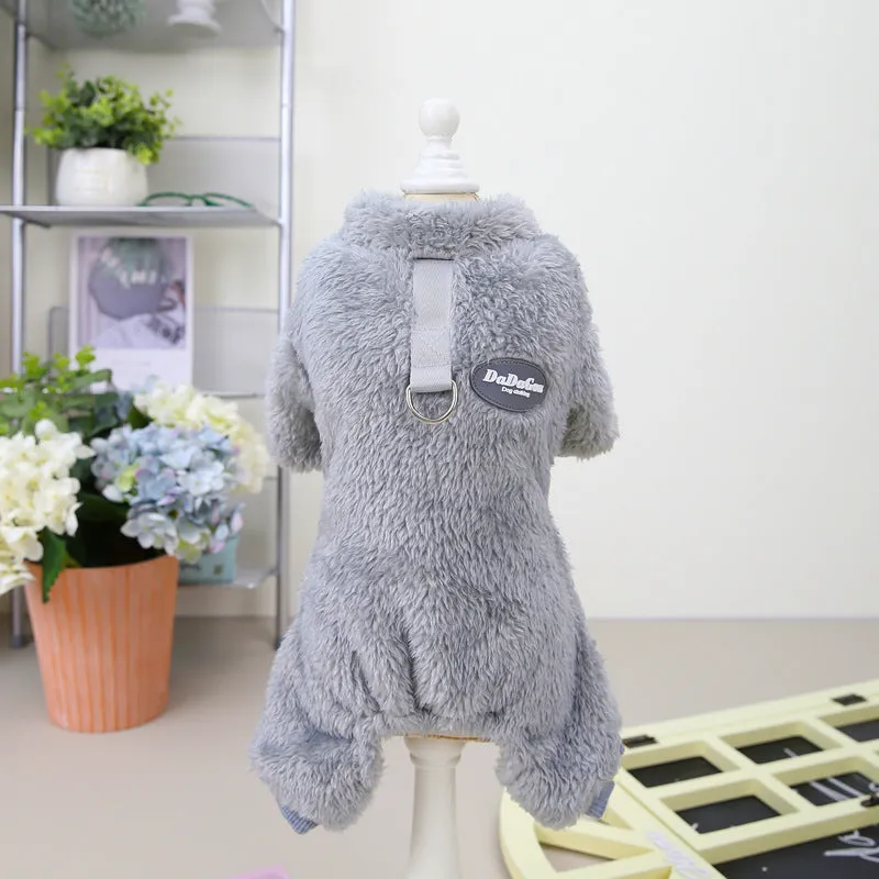 Cozy Pet Fleece Jumpsuit Stylish  Warm Dog Sweater