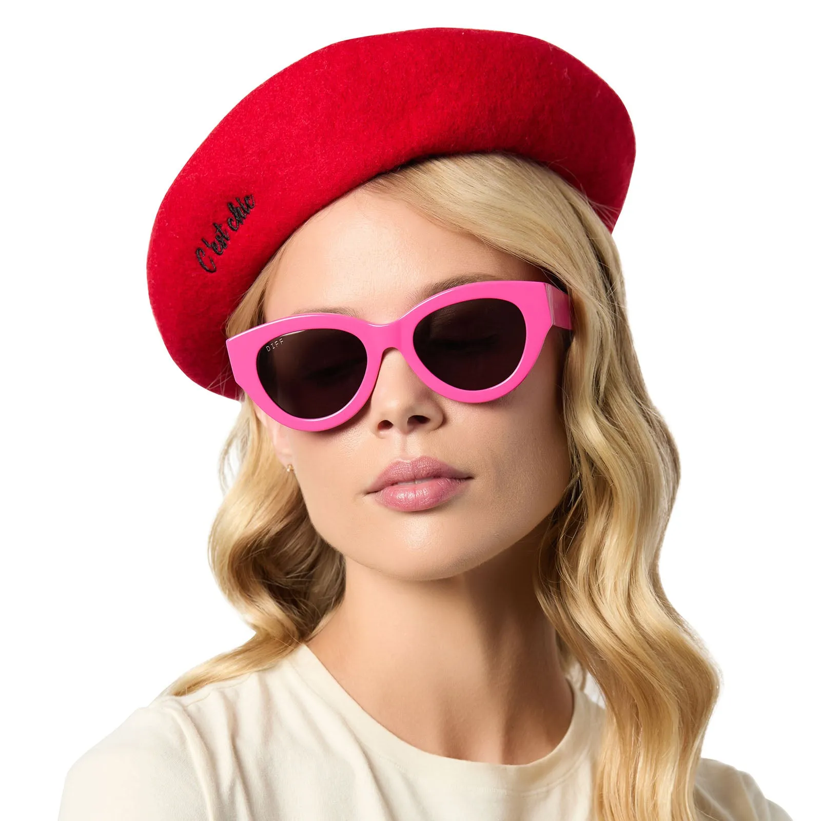 EMILY IN PARIS - EMILY   PARISIAN PINK   CHIC GREY SUNGLASSES