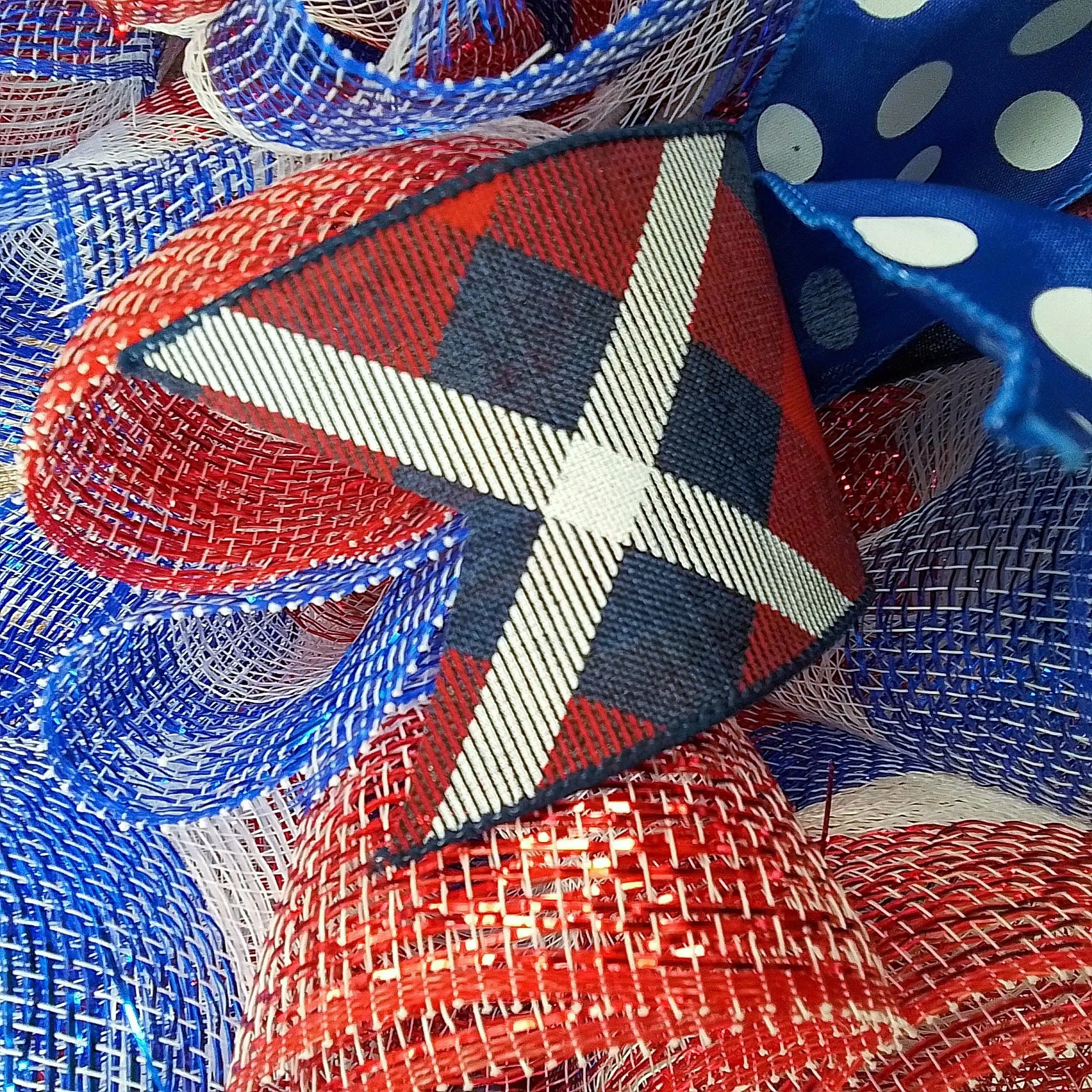 Fourth of July Wreaths for Front Door, Red White Blue : J2