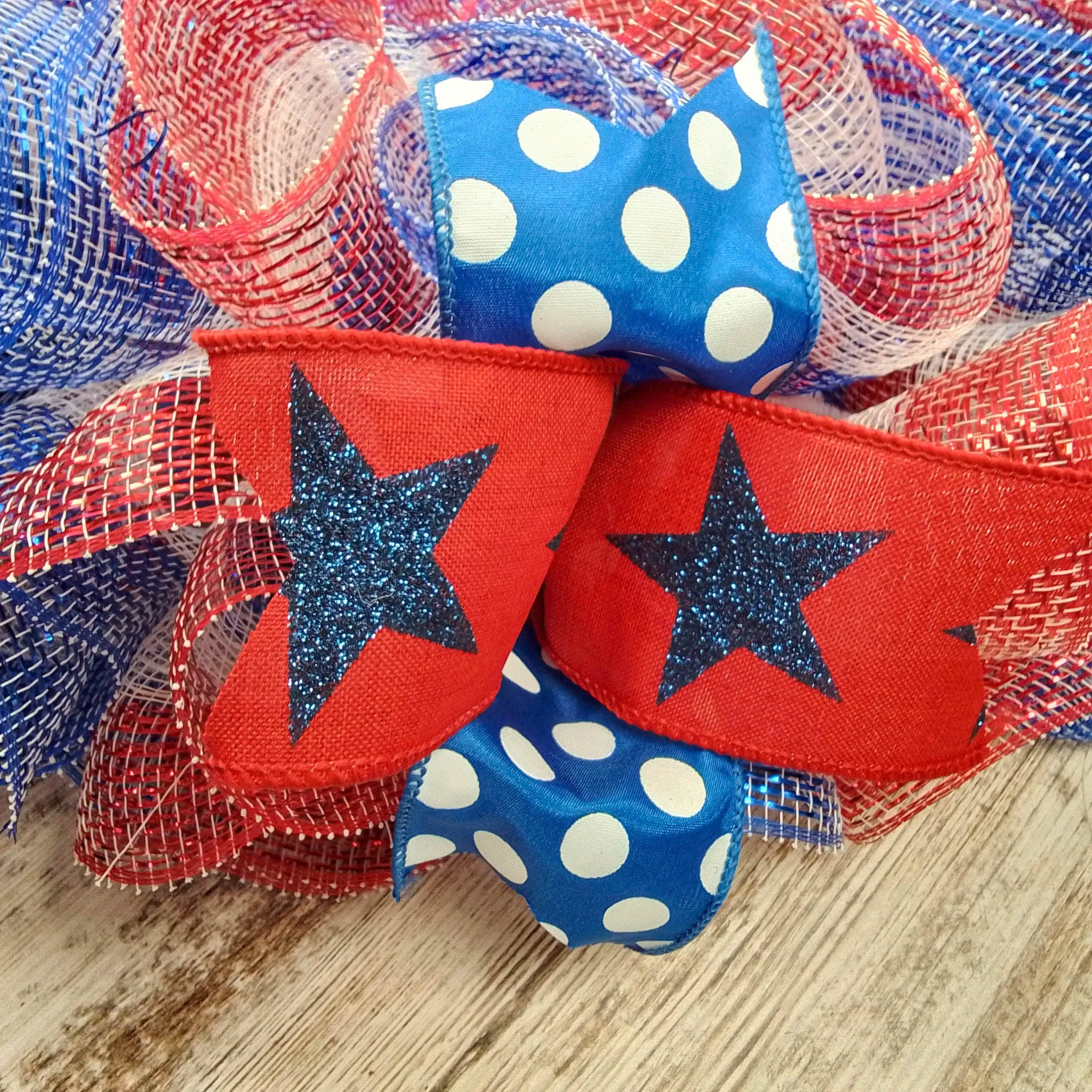 Fourth of July Wreaths for Front Door, Red White Blue : J2
