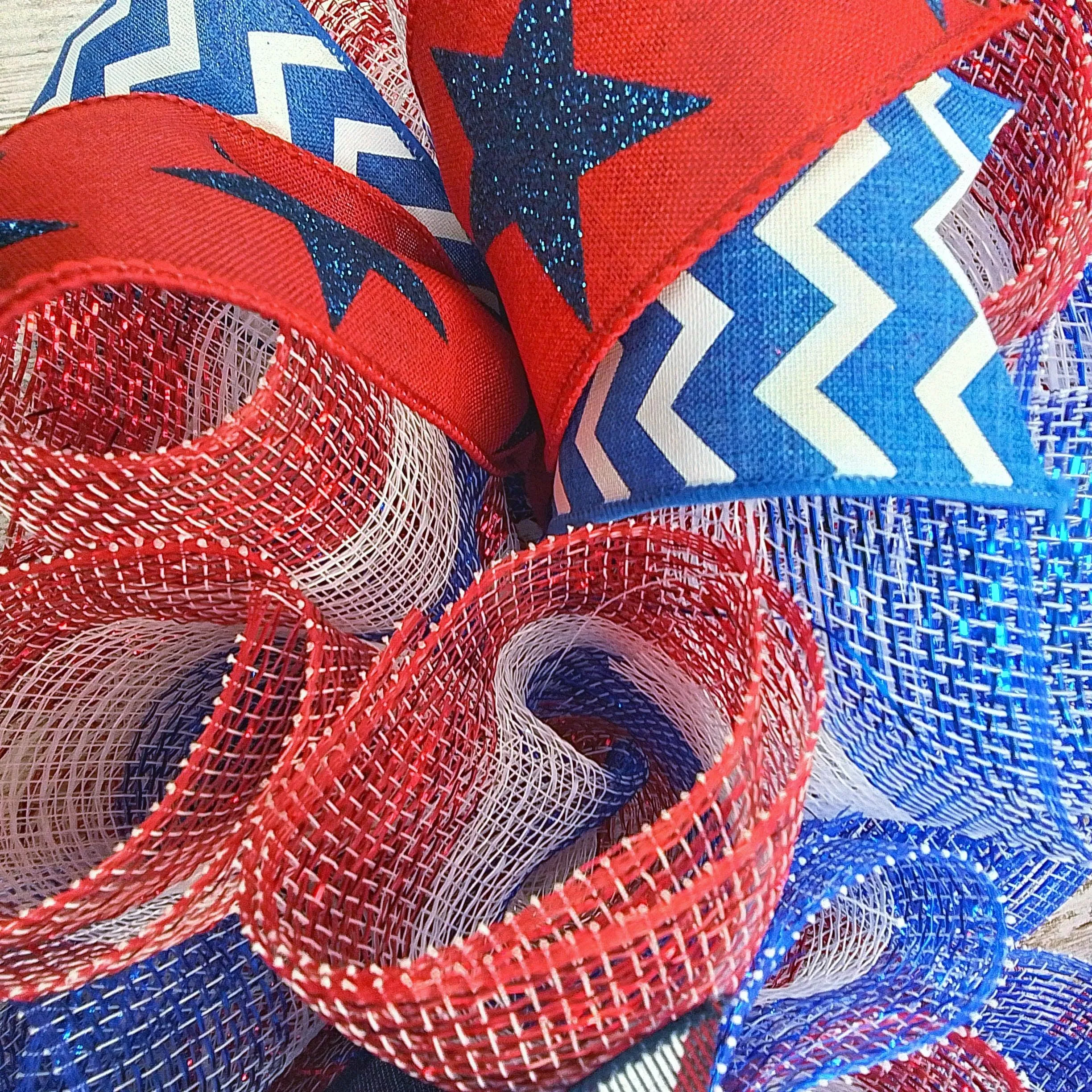 Fourth of July Wreaths for Front Door, Red White Blue : J2