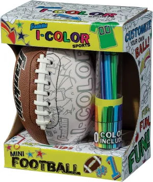 Franklin Sports iColor Kids Mini Football or Soccer Ball- Custom Color Youth Junior Ball with Markers Included - Design Your Own Football or Soccer Ball for Kids   Toddlers