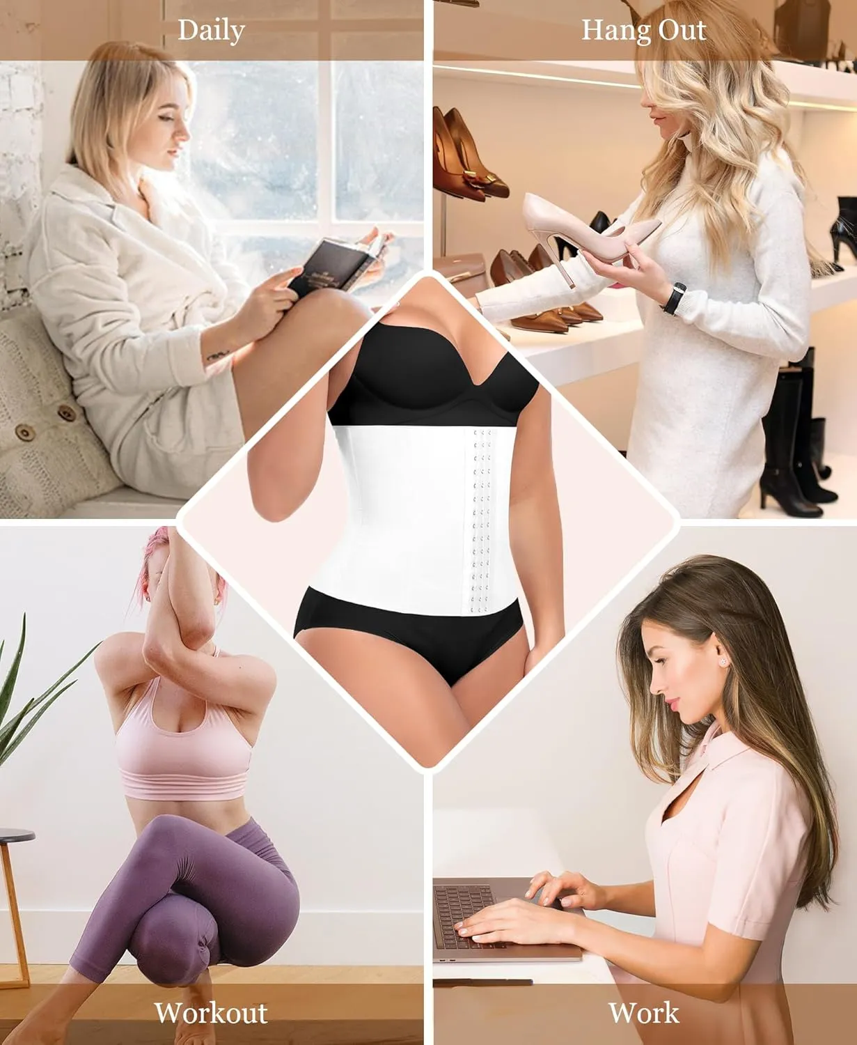 Ganado Waist Trainer for Women Tummy Control Waist Cincher Corset Shapewear