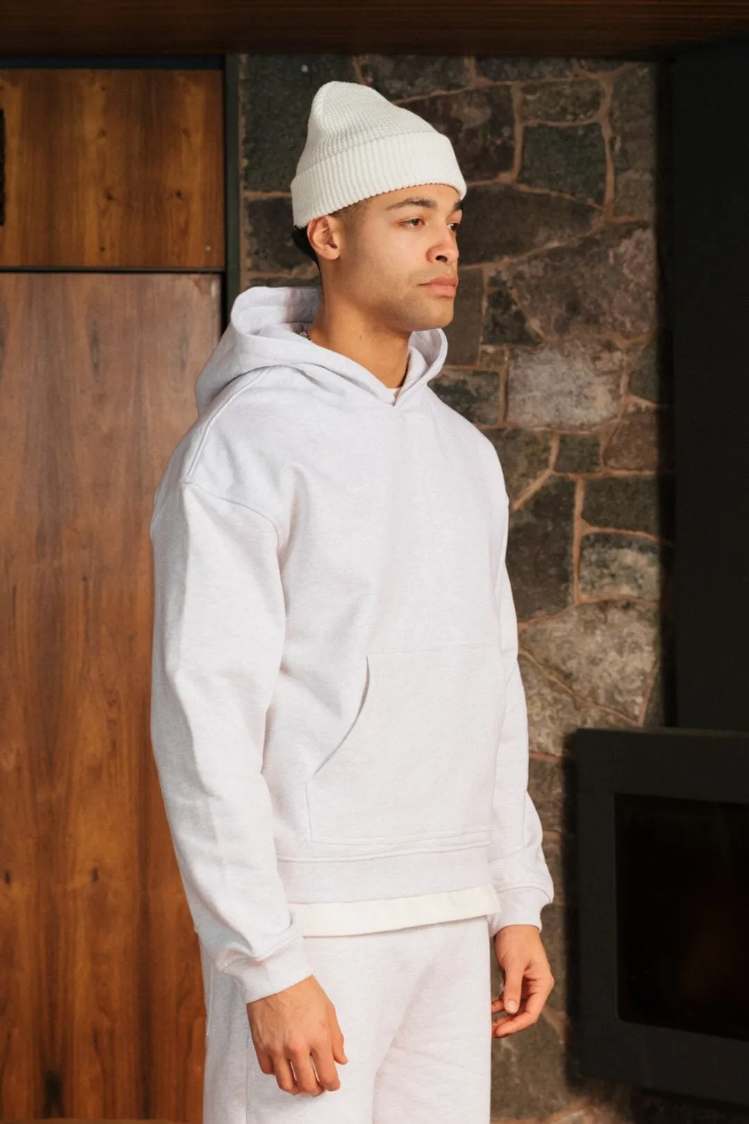 Grey Marl Essential Hoodie