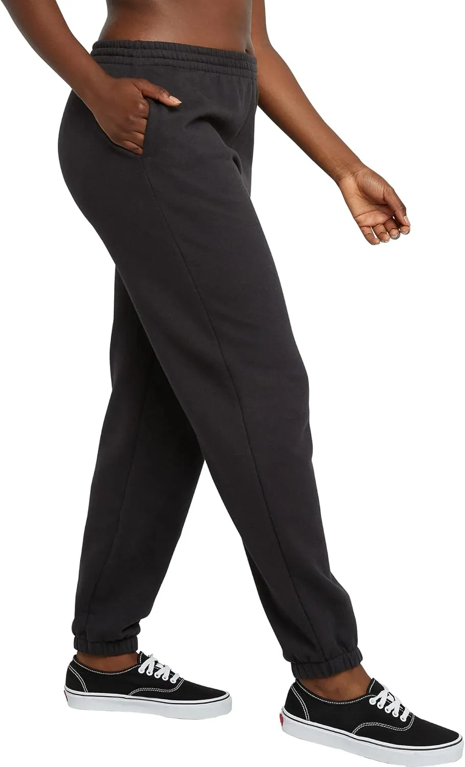 Hanes Women's Midweight Fleece Jogger Sweatpants with Pockets, Plus, Floral, 30