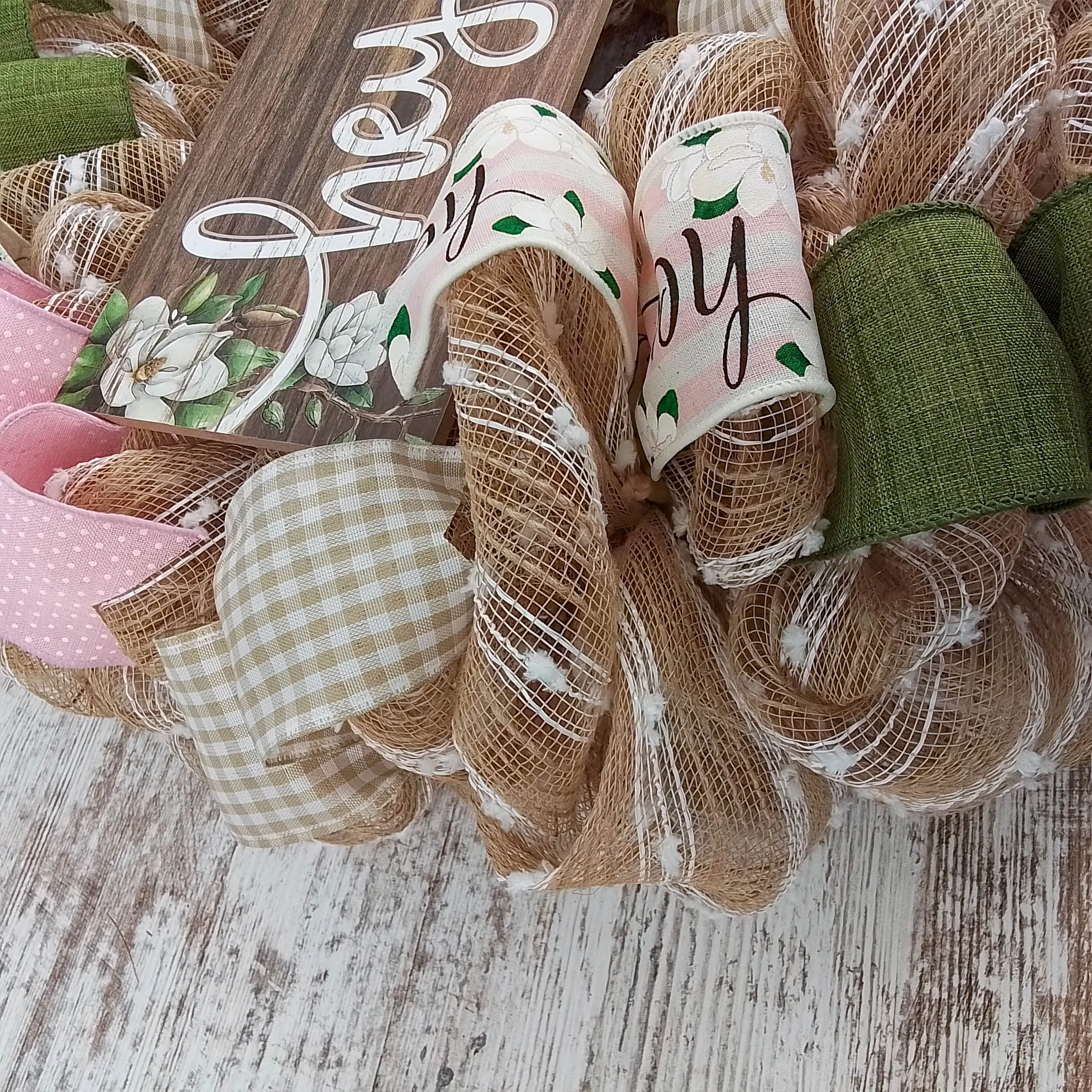 Hey Y'all Everyday Front Door Wreath | Moss Burlap White Year Round Gift