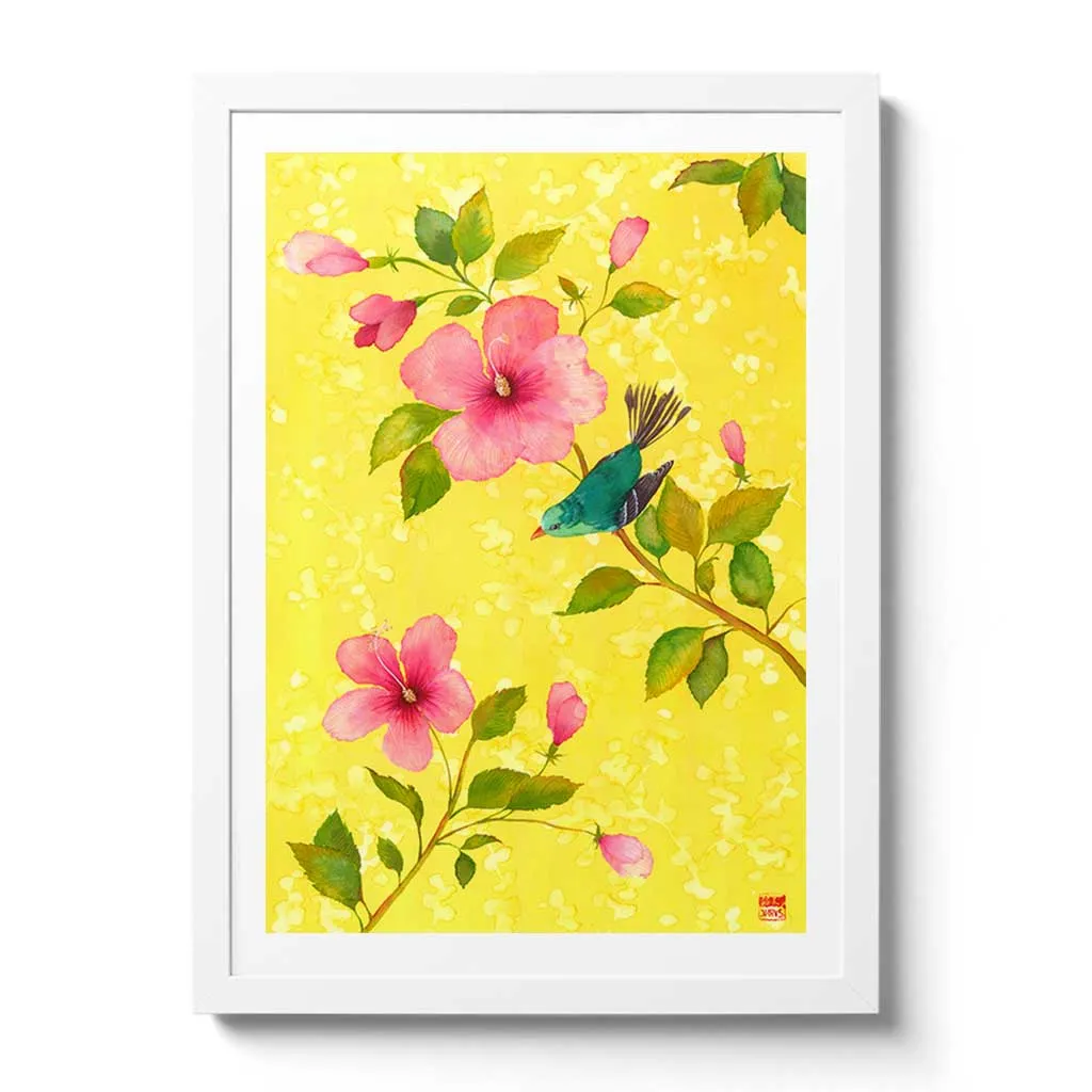 Hibiscus With Bird