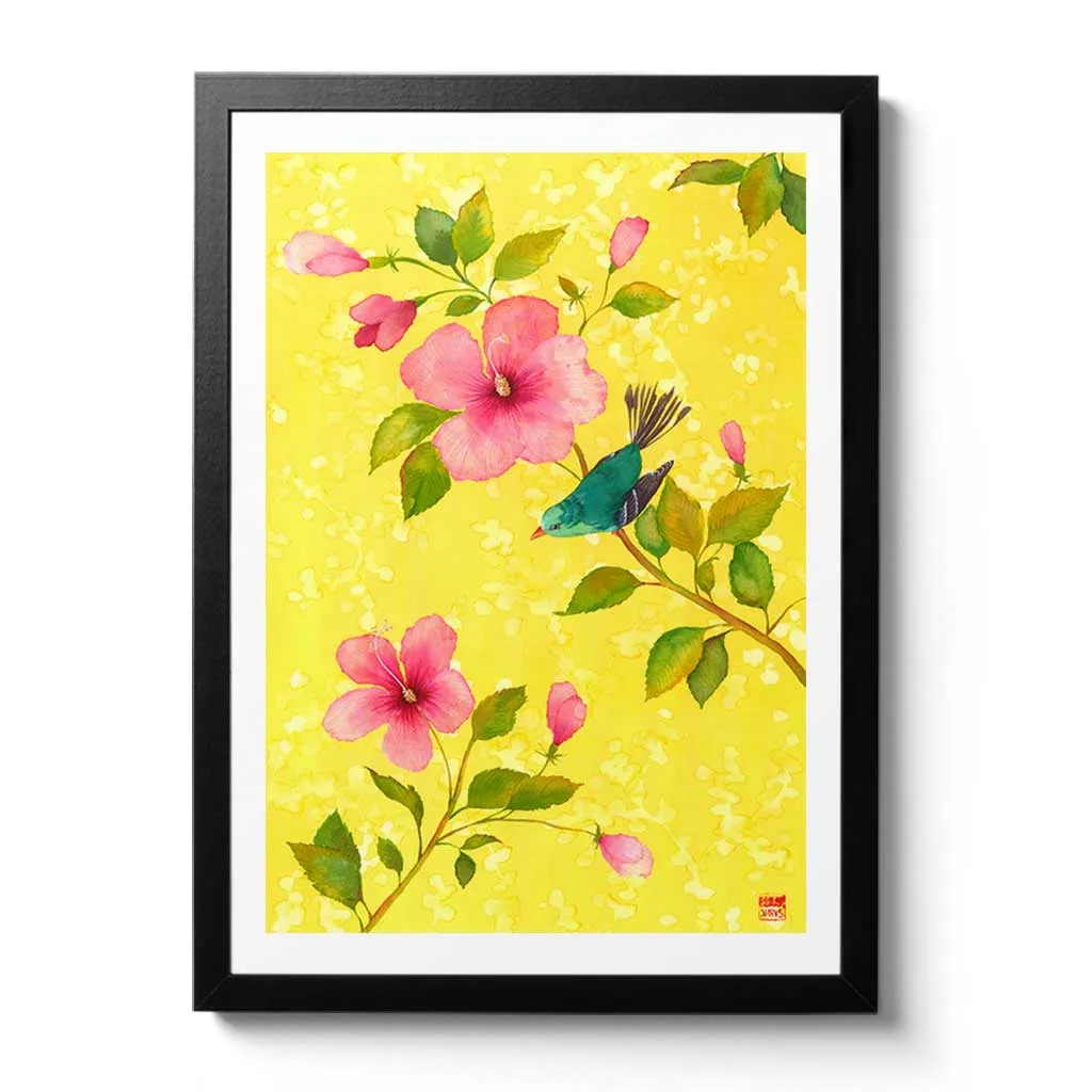 Hibiscus With Bird