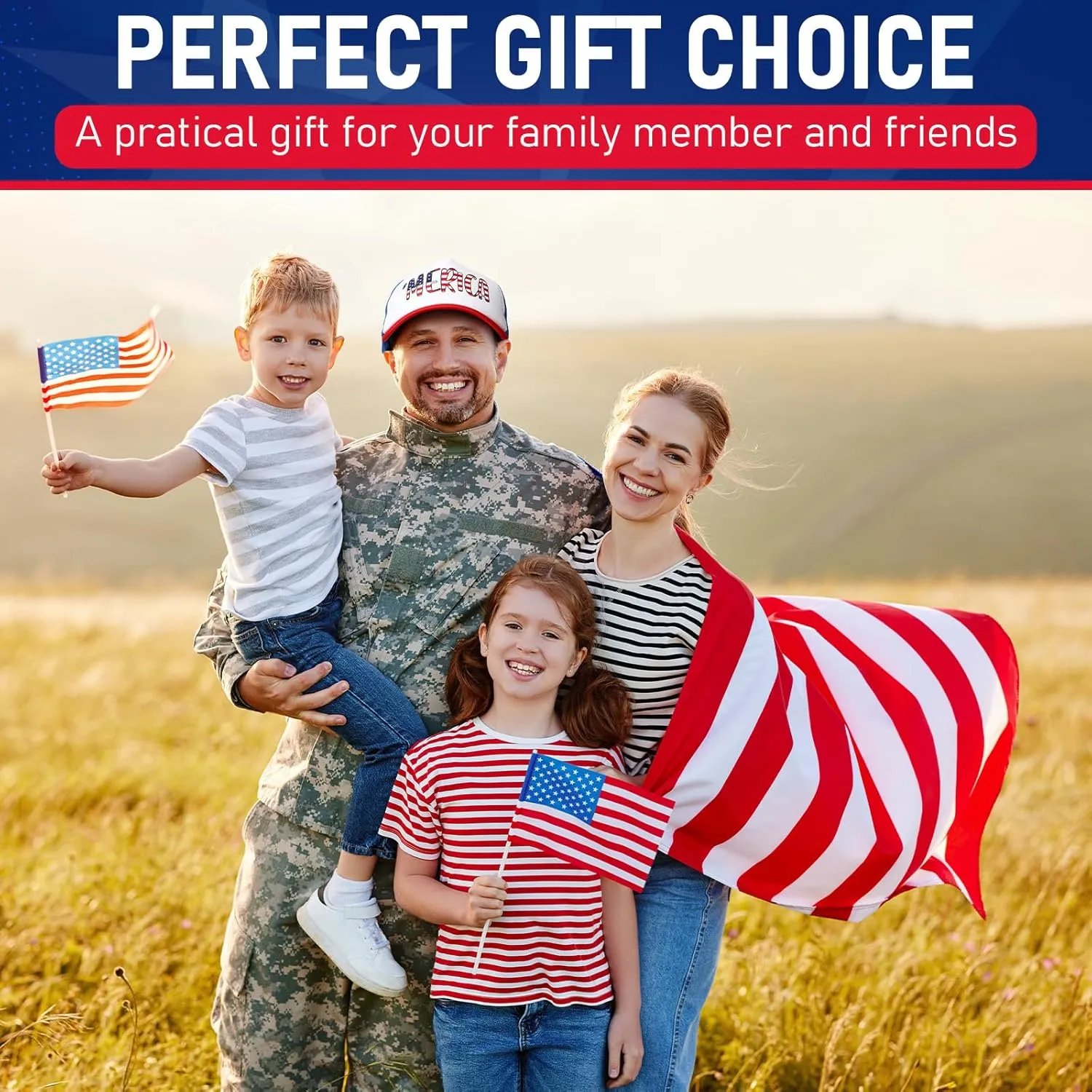 Jeyiour 12 Pcs Patriotic American Flag Hat 4th of July Baseball Cap Adjustable Trucker Hat Mesh Cotton Cap for Men Women