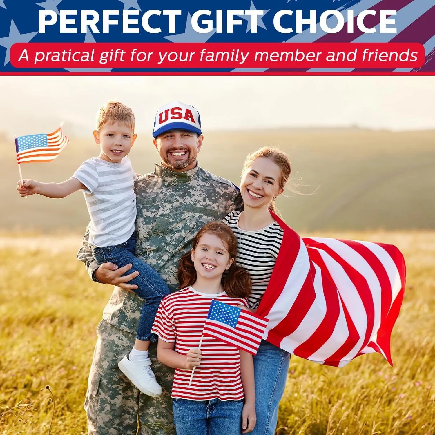 Jeyiour 12 Pcs Patriotic American Flag Hat 4th of July Baseball Cap Adjustable Trucker Hat Mesh Cotton Cap for Men Women