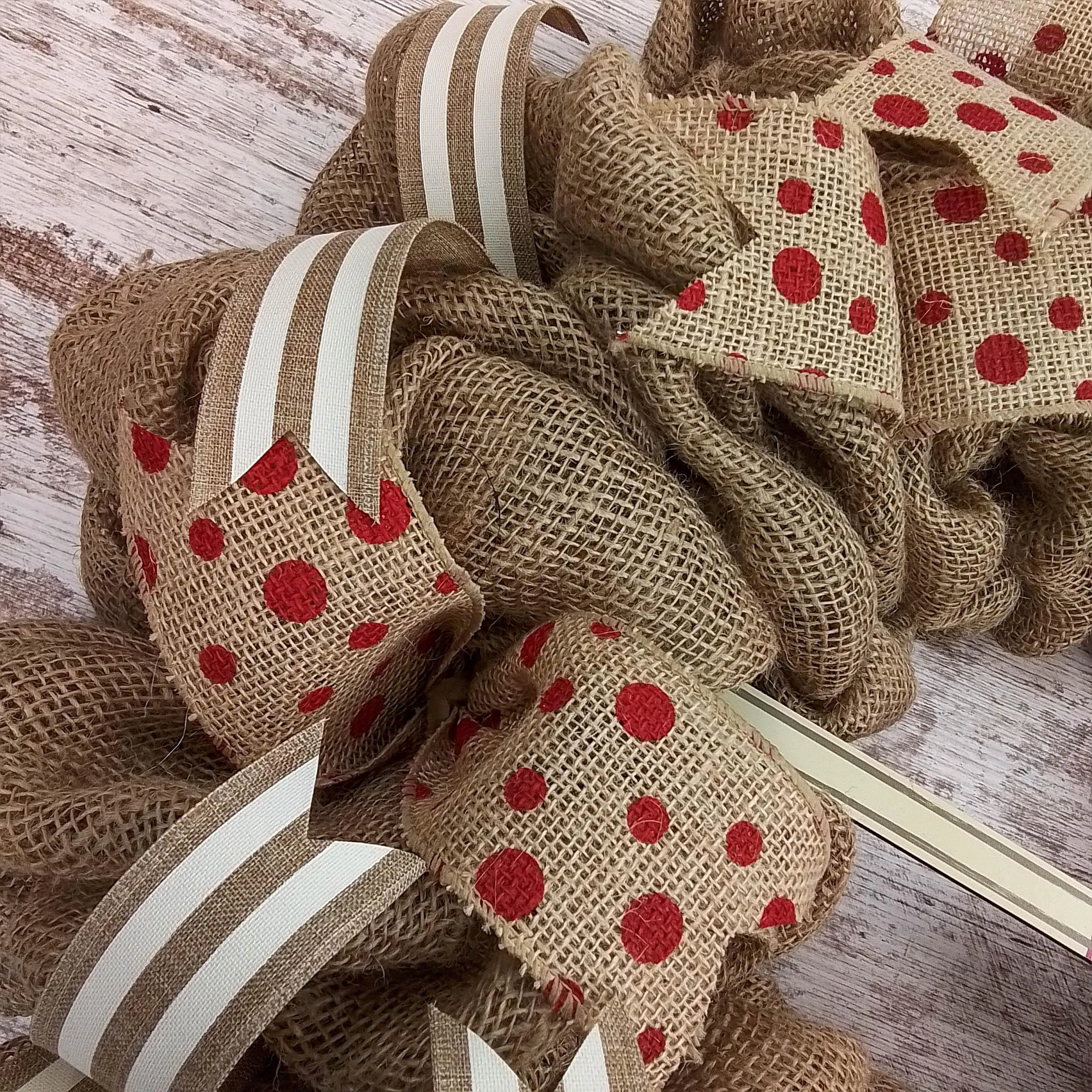 Lake Summer Wreath - Pool Spring Beach Lake House Decor - Burlap Red Navy Blue