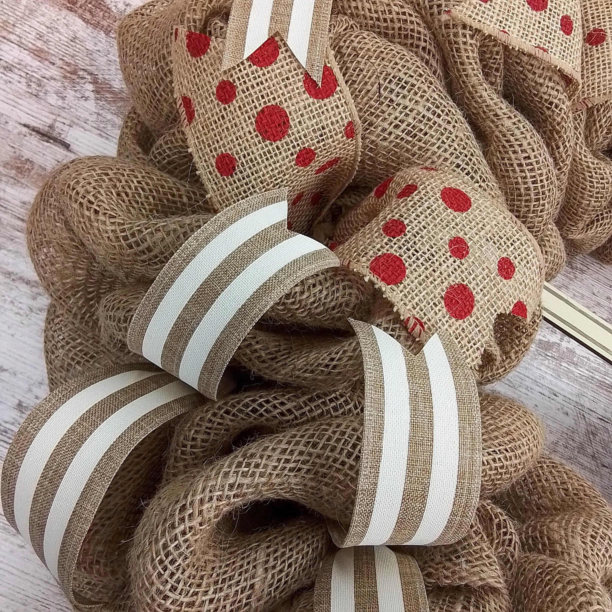Lake Summer Wreath - Pool Spring Beach Lake House Decor - Burlap Red Navy Blue