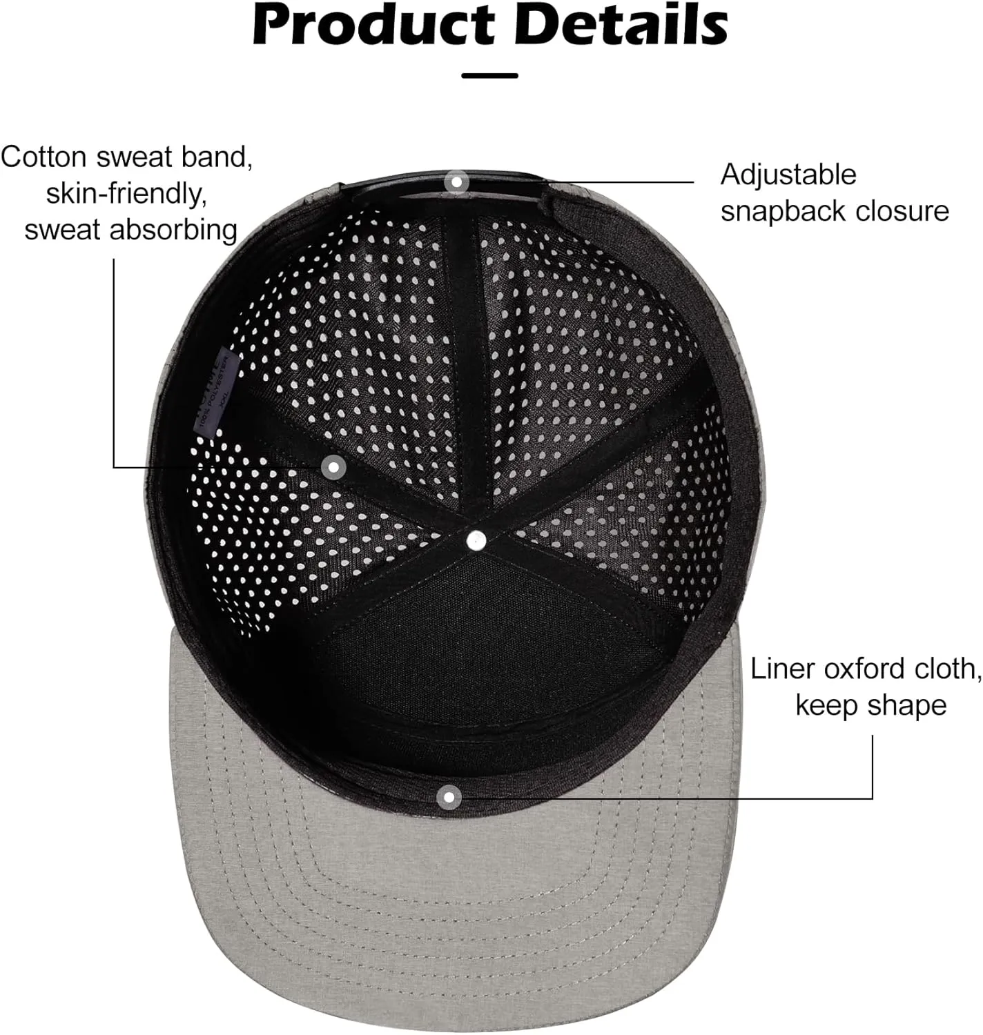 LiuSuper XXL Snapback Hats for Men, Flat Brim Hats for Men, Adjustable Mesh Trucker Hat for Women Big Head