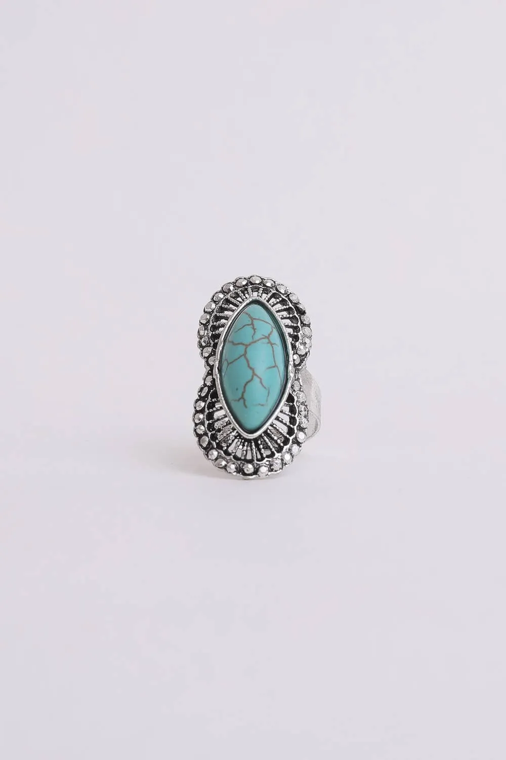 Marquise Western Adjustable Turquoise Ring