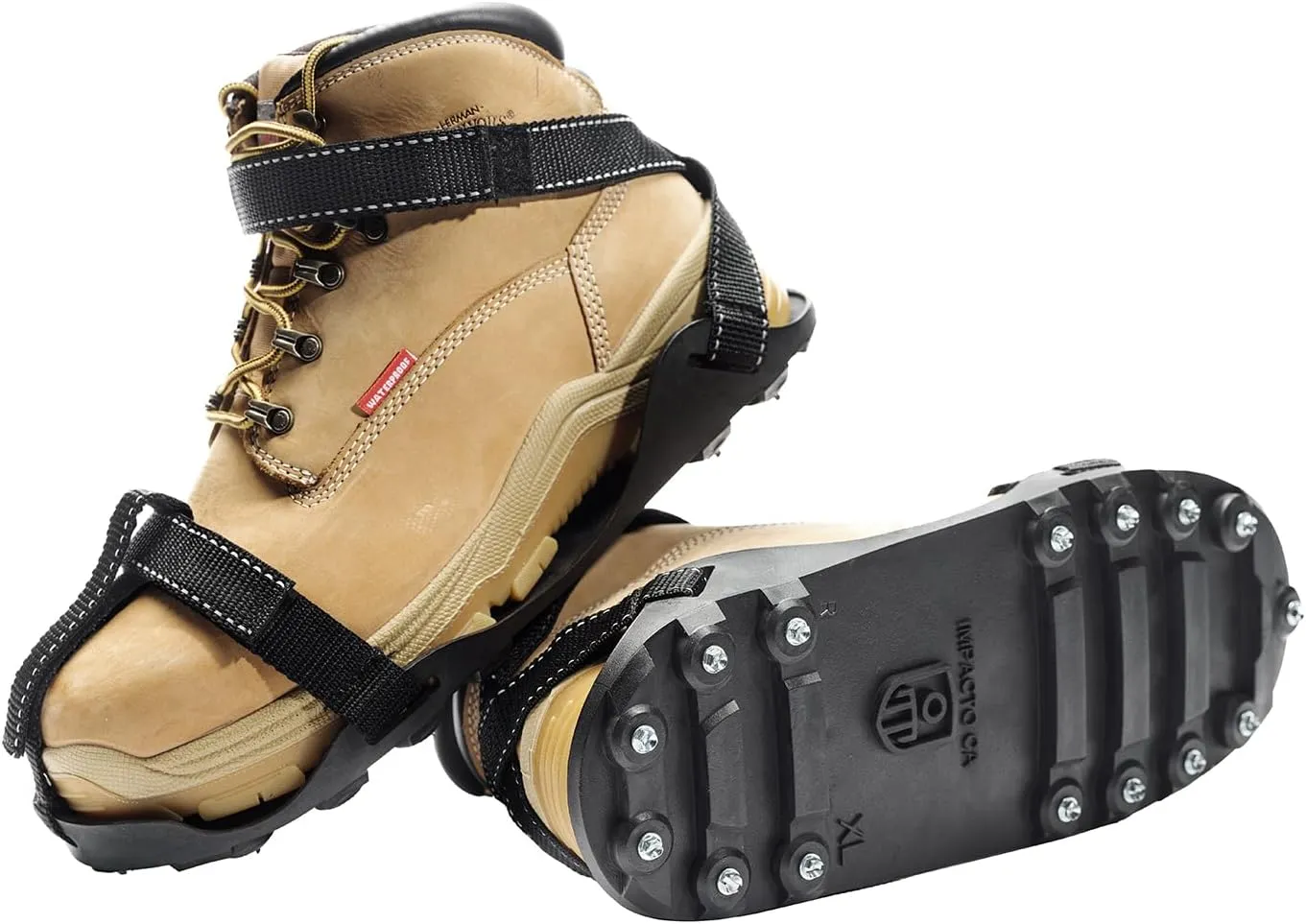 MPACTO Sasquatch Ice Traction Cleats by IMPACTO - Large Steel Cleats (M 11-12.5), Sandal Style, Adjustable Straps, Hexagonal Grip for Shoes & Boots Safety