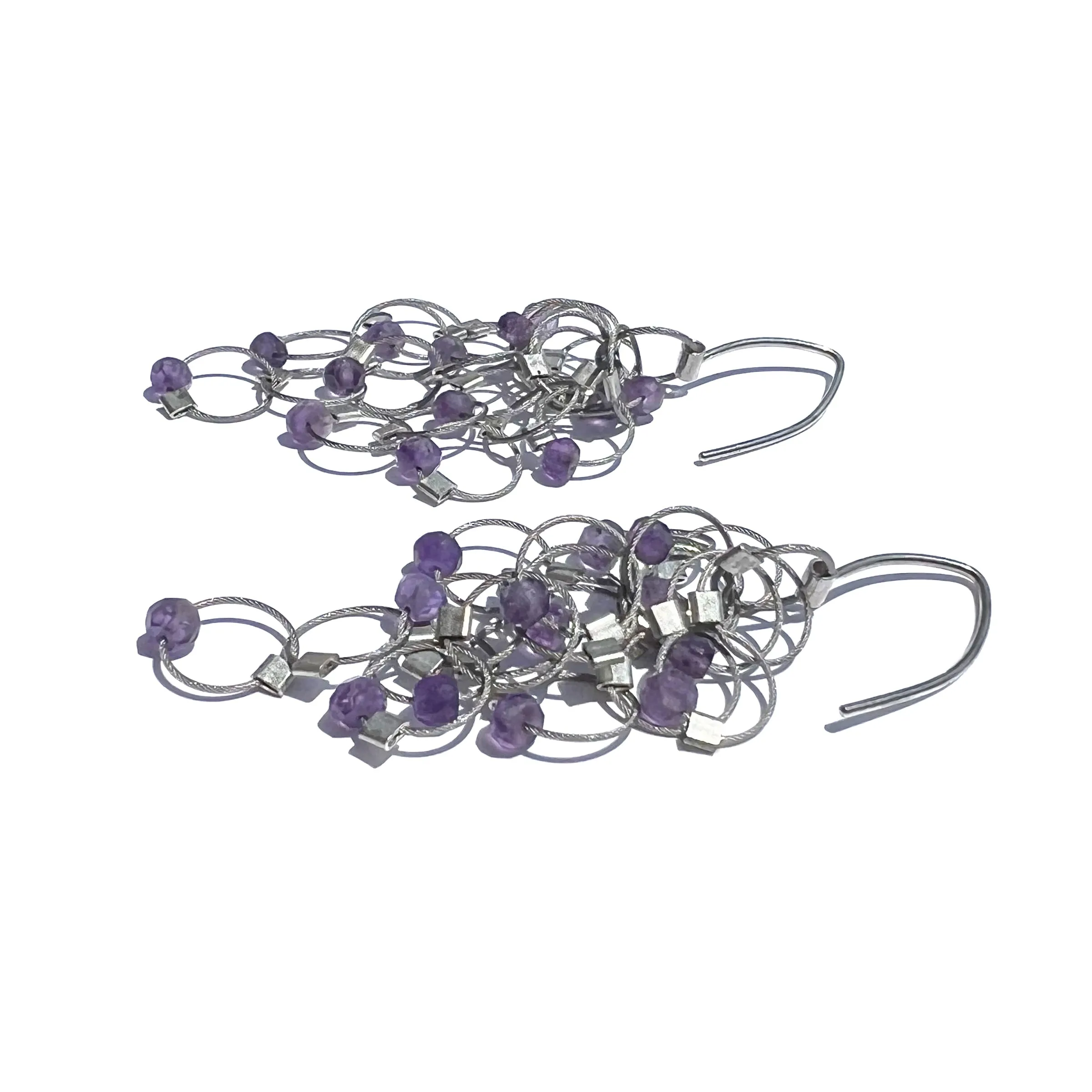Multi-Interlock Hook Earrings with Stones