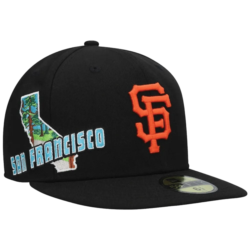New Era Men's San Francisco Giants New Era Black Stateview 59Fifty Fitted Hat